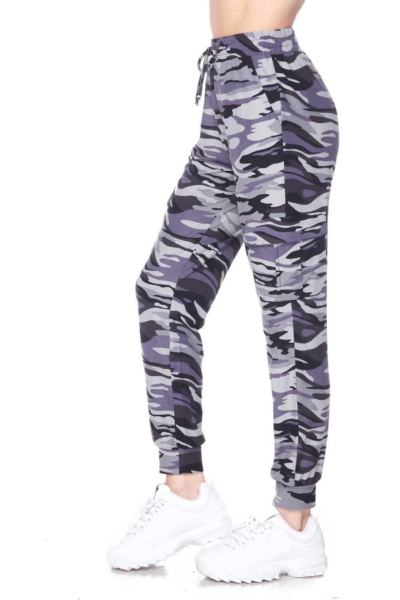Wholesale Buttery Smooth Charcoal Camouflage Cargo Joggers - New Mix