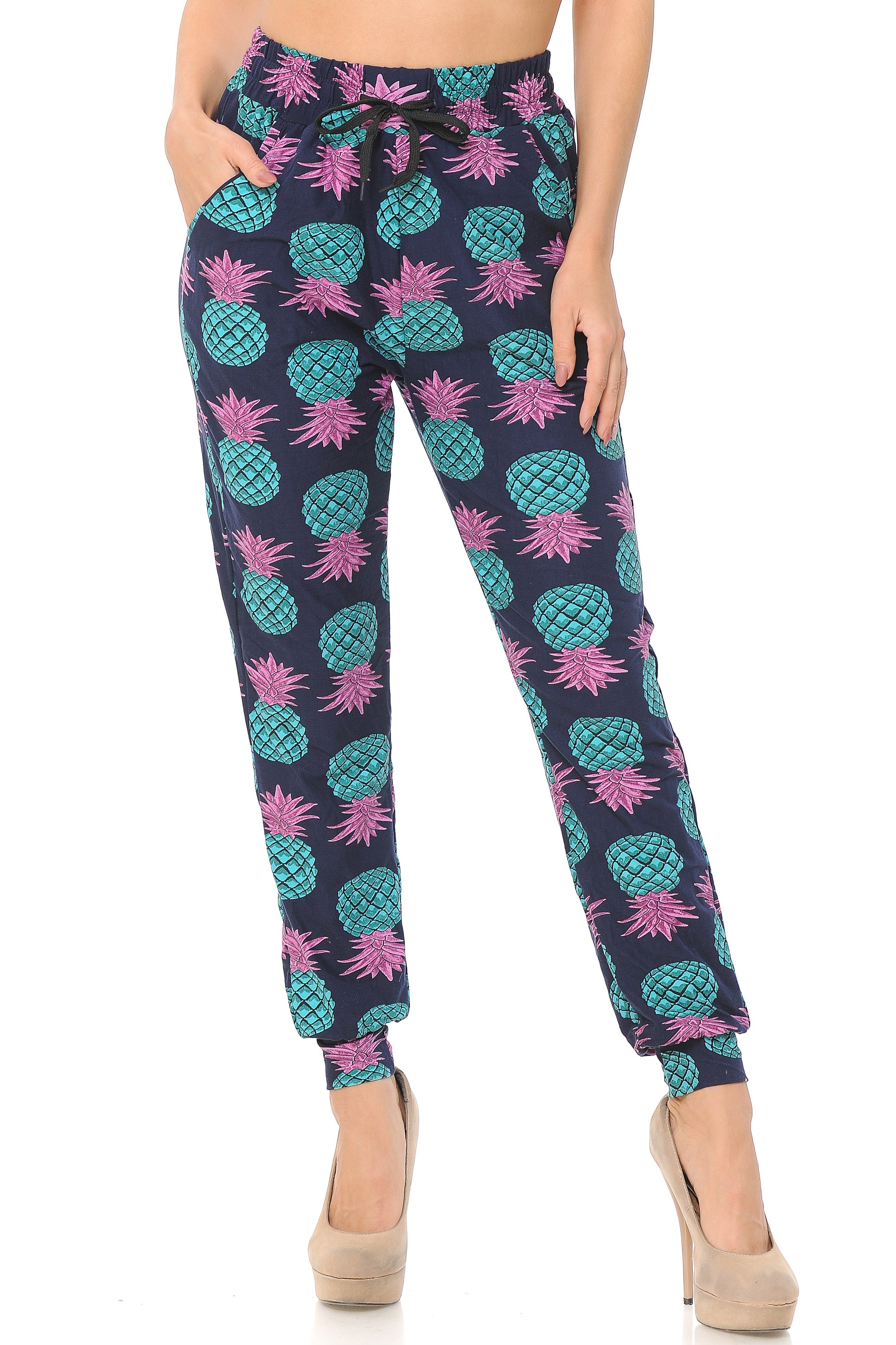 Wholesale Buttery Smooth Teal Pineapple Women's Joggers