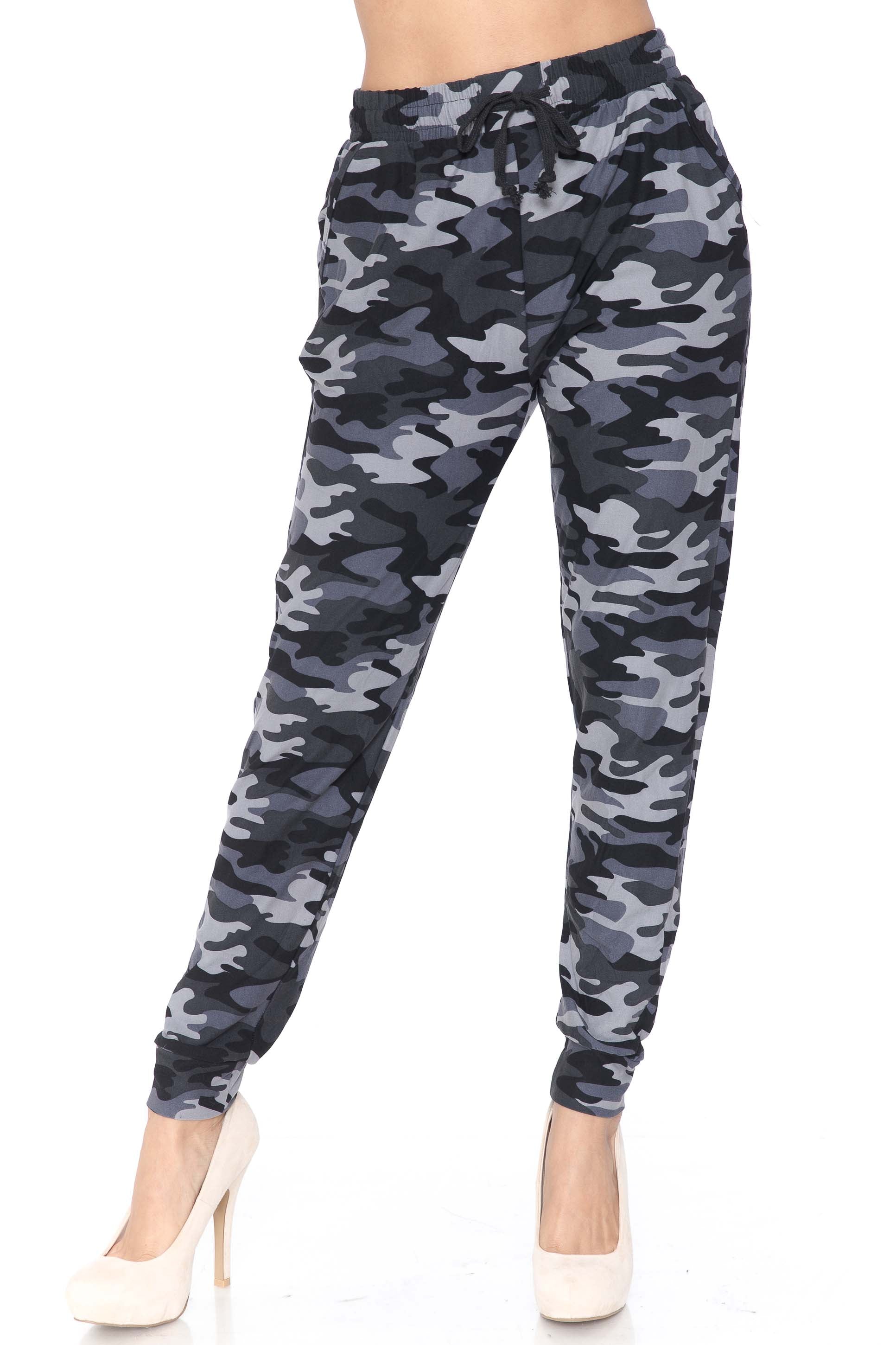 Wholesale Buttery Smooth Charcoal Camouflage Joggers - New Mix