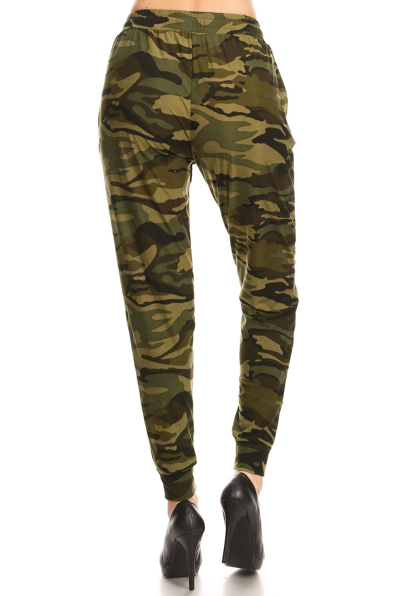 Wholesale Buttery Smooth Olive Camouflage Joggers - EEVEE
