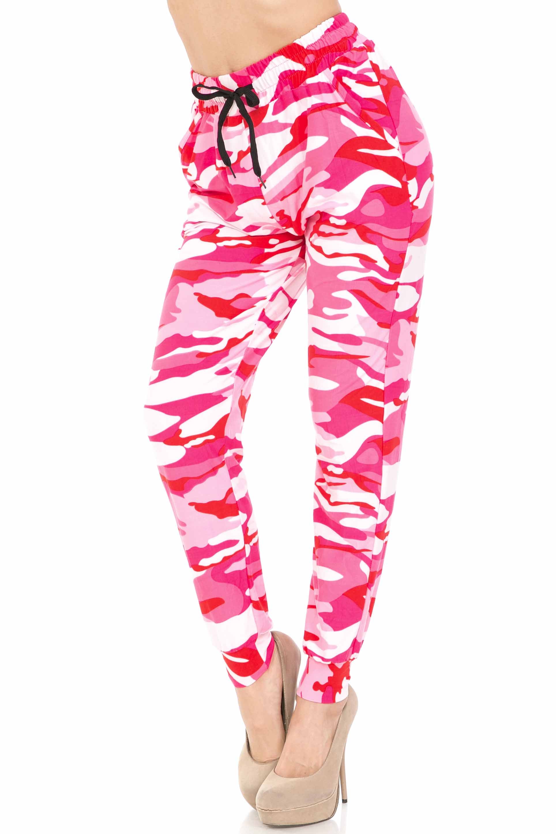 Wholesale Buttery Smooth Pink Camouflage Joggers - EEVEE