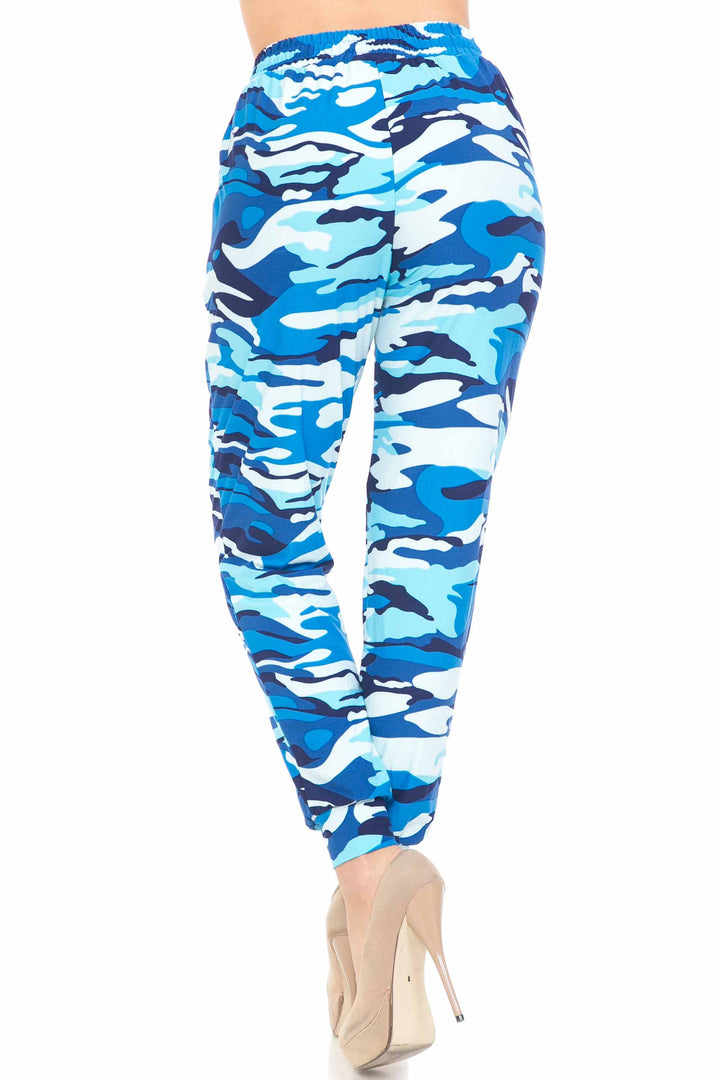 Wholesale Buttery Smooth Blue Camouflage Joggers - EEVEE