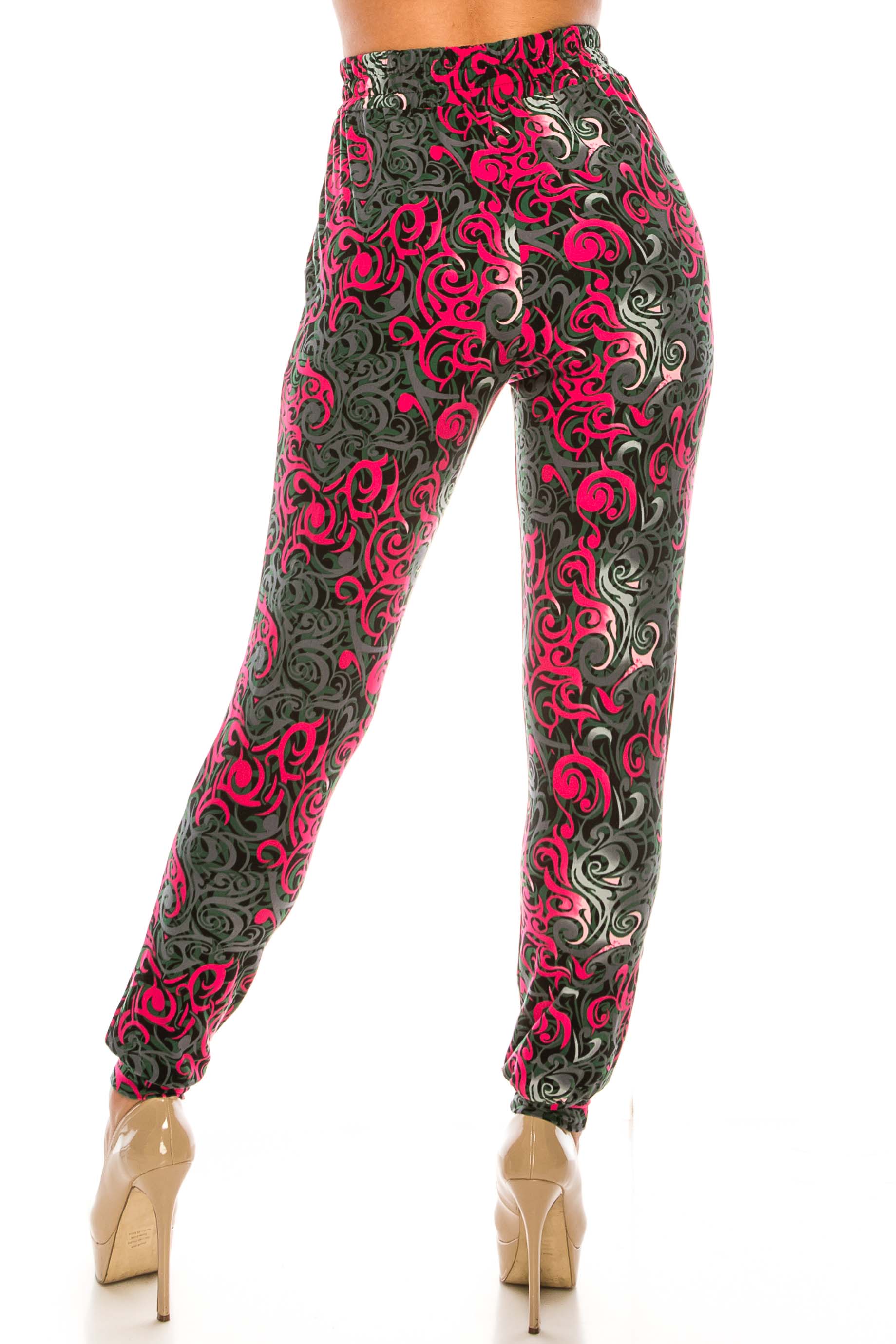 Wholesale Buttery Smooth Fuchsia Tangled Swirl Joggers