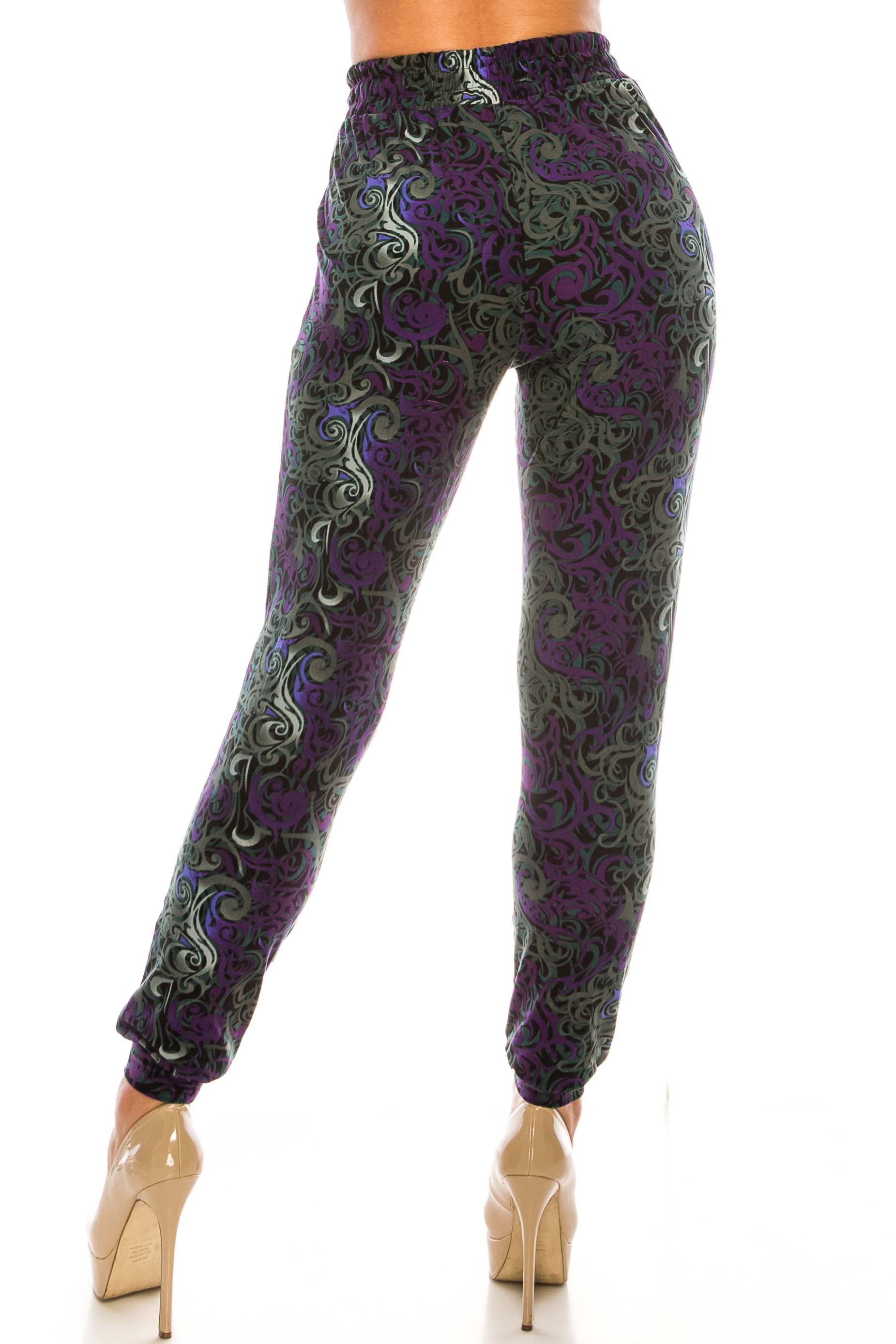 Wholesale Buttery Smooth Purple Tangled Swirl Joggers
