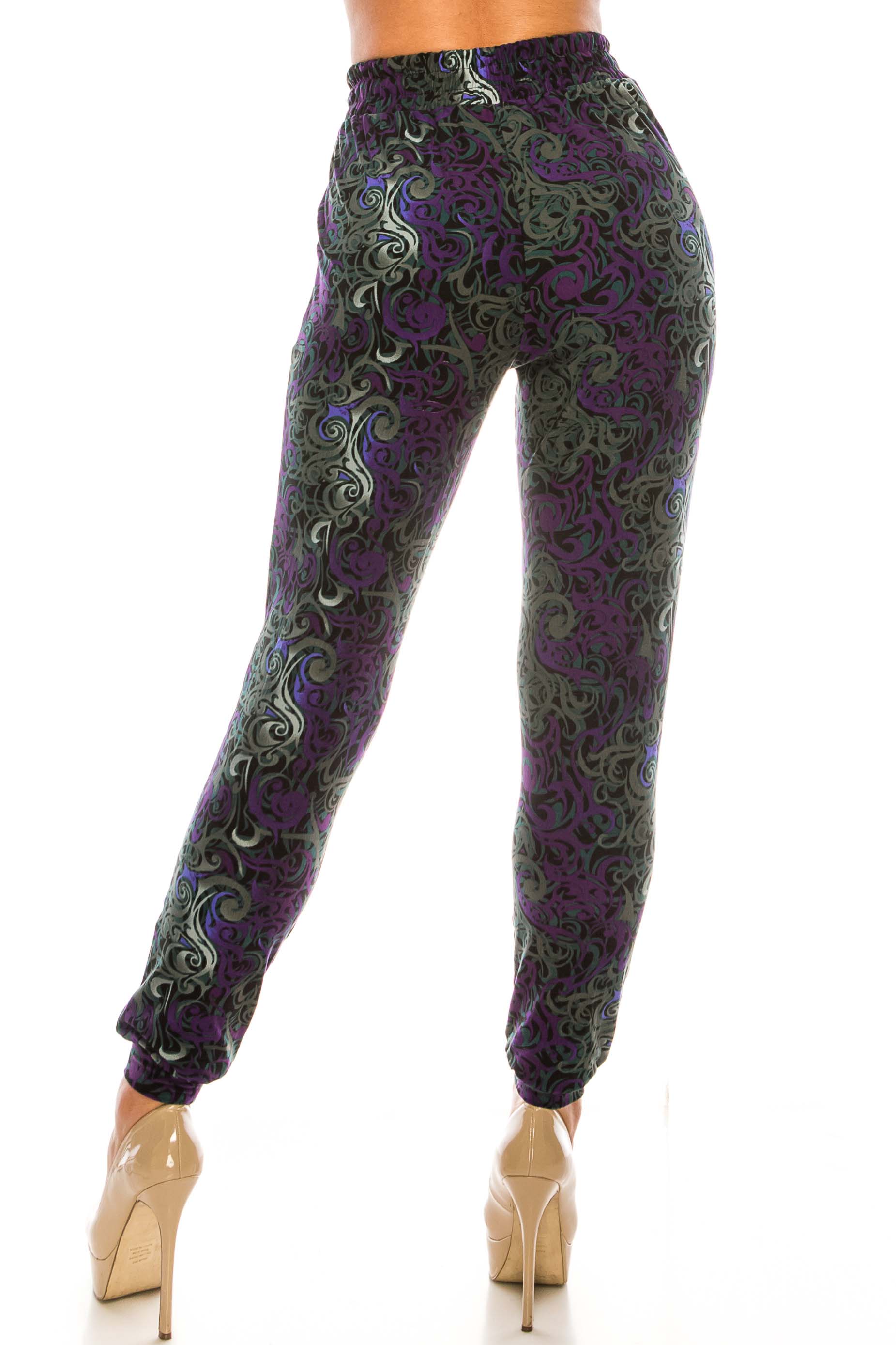 Wholesale Buttery Smooth Purple Tangled Swirl Joggers