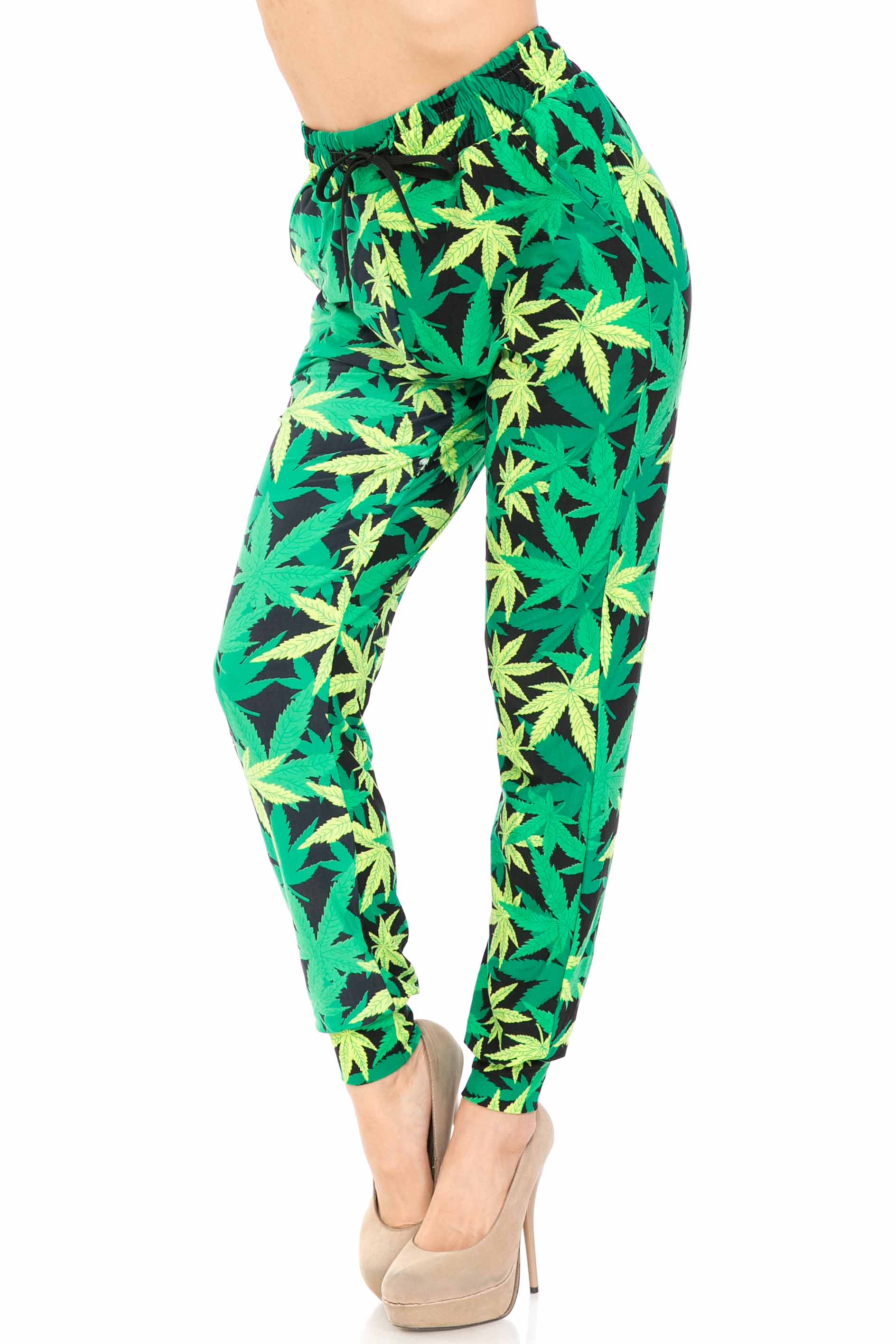 Wholesale Buttery Smooth Cannabis Green Marijuana Joggers