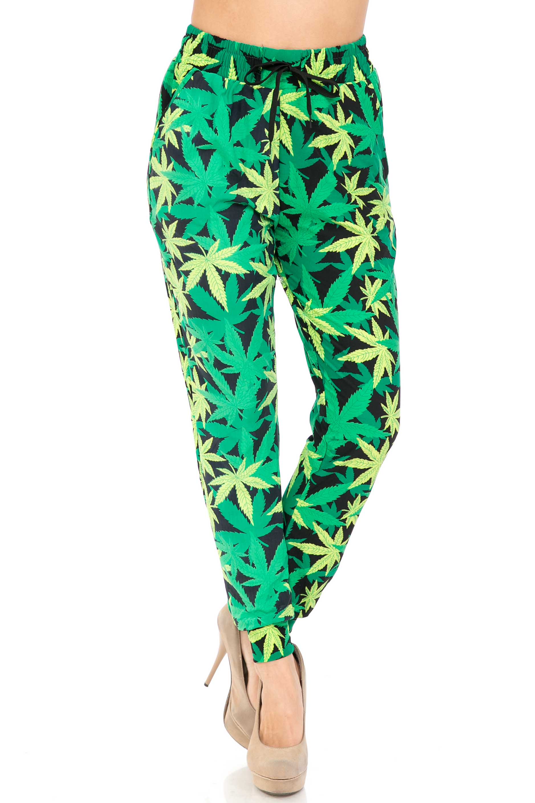 Wholesale Buttery Smooth Cannabis Green Marijuana Joggers