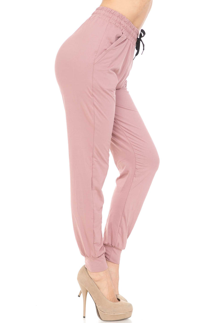 Wholesale Buttery Smooth Solid Basic Mauve Joggers - EEVEE