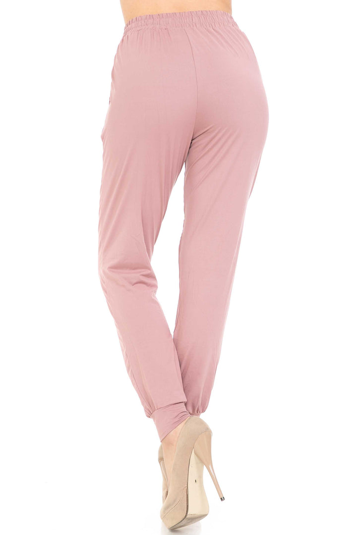 Wholesale Buttery Smooth Solid Basic Mauve Joggers - EEVEE