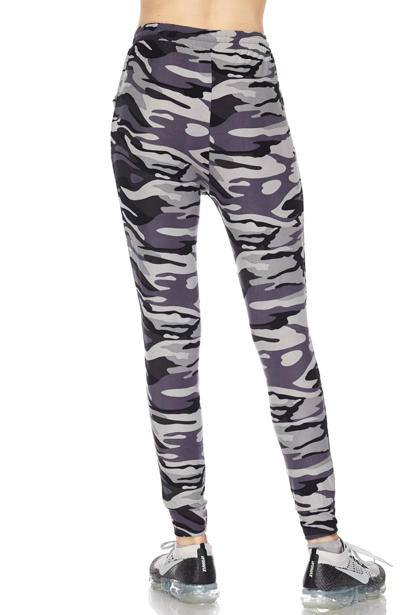 Wholesale Buttery Smooth Gray Camouflage Joggers