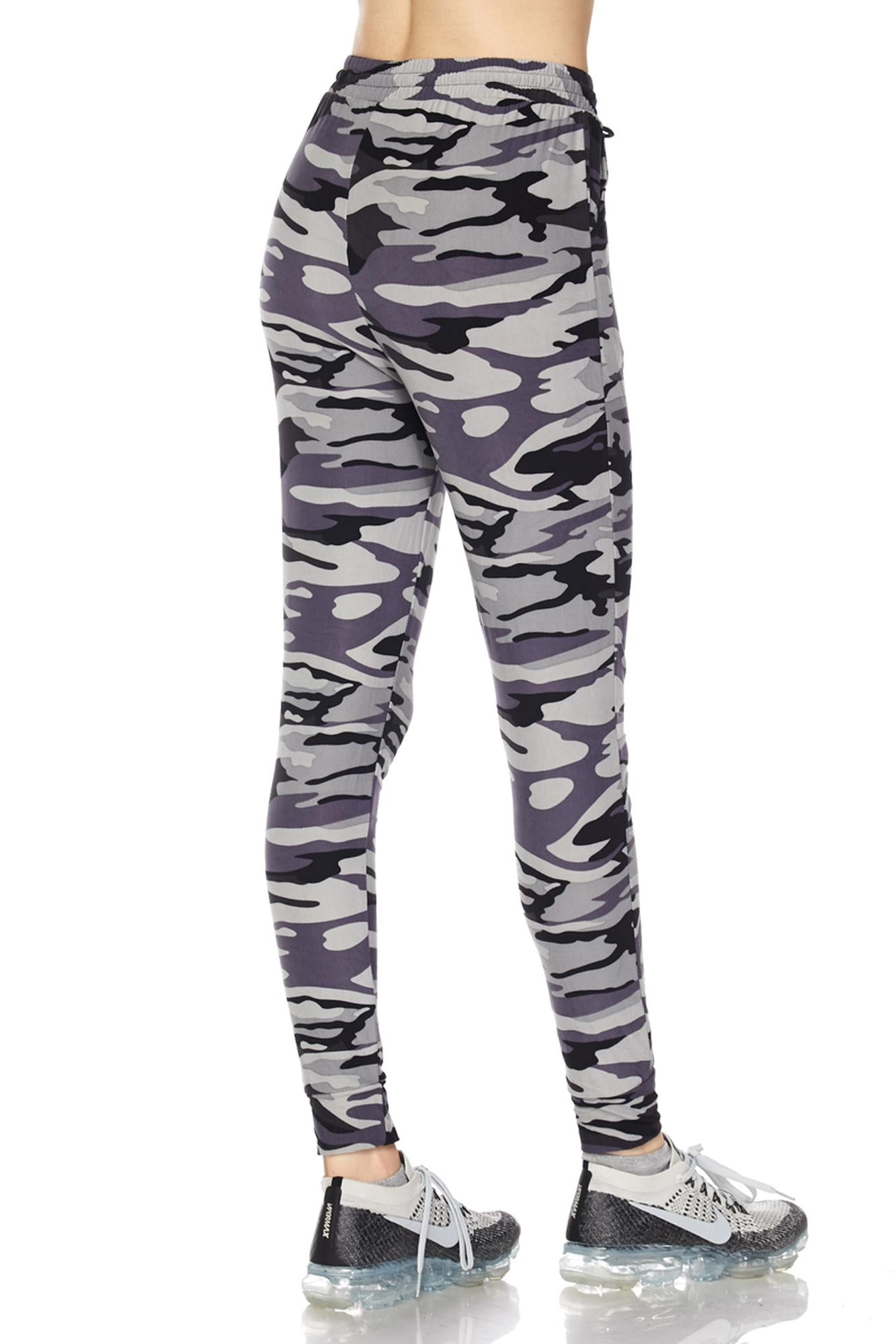 Wholesale Buttery Smooth Gray Camouflage Joggers