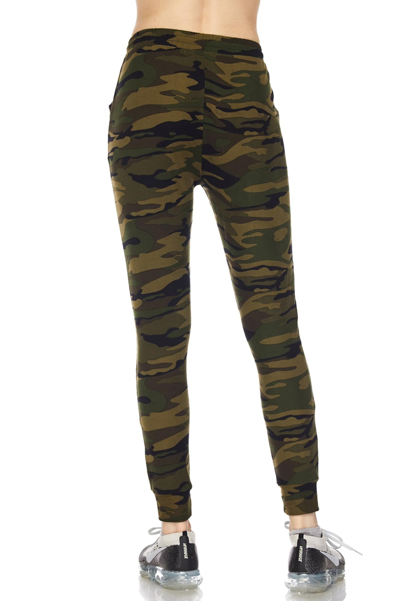 Wholesale Buttery Smooth Olive Green Camouflage Joggers