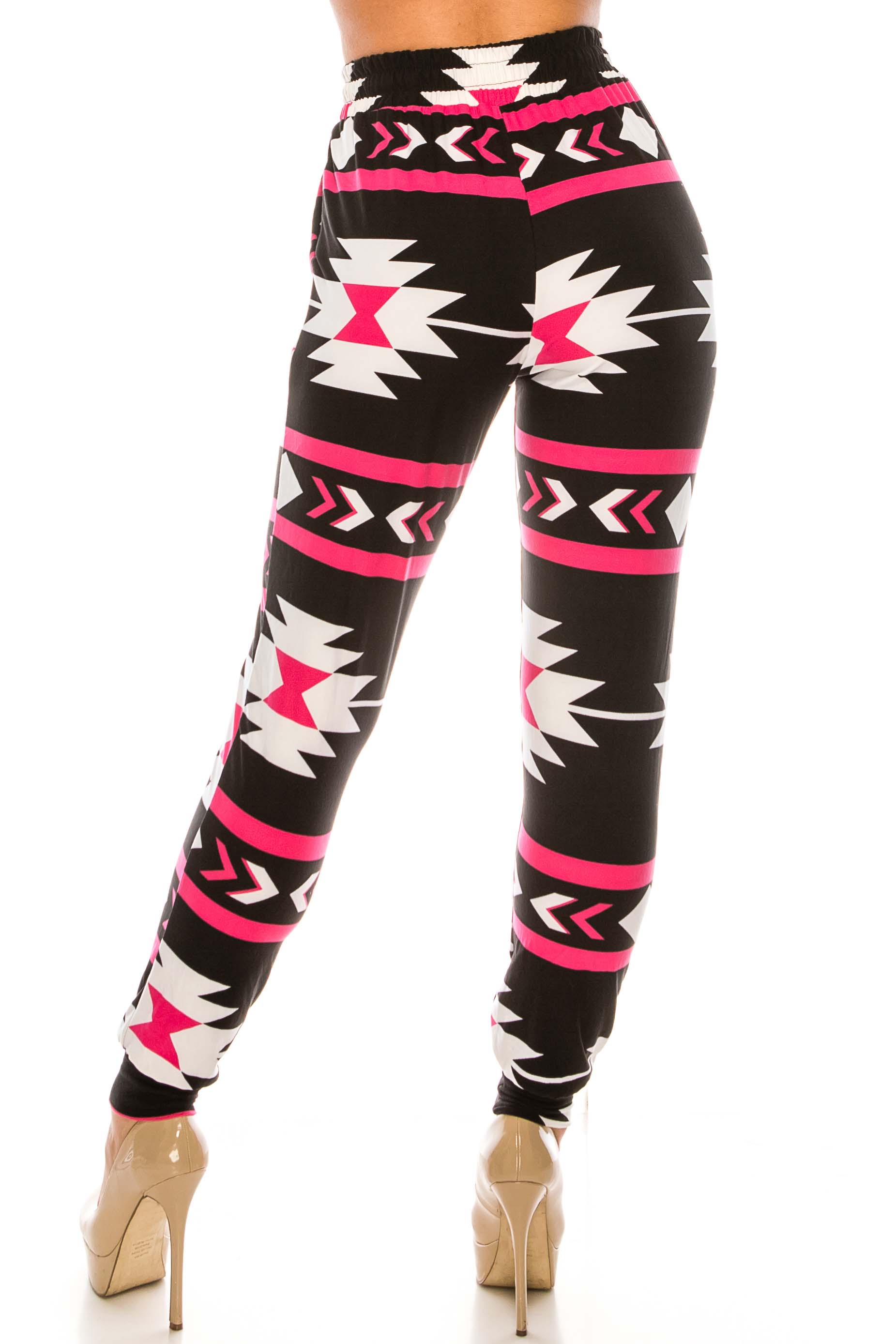 Wholesale Buttery Smooth Magenta Aztec Tribal Joggers