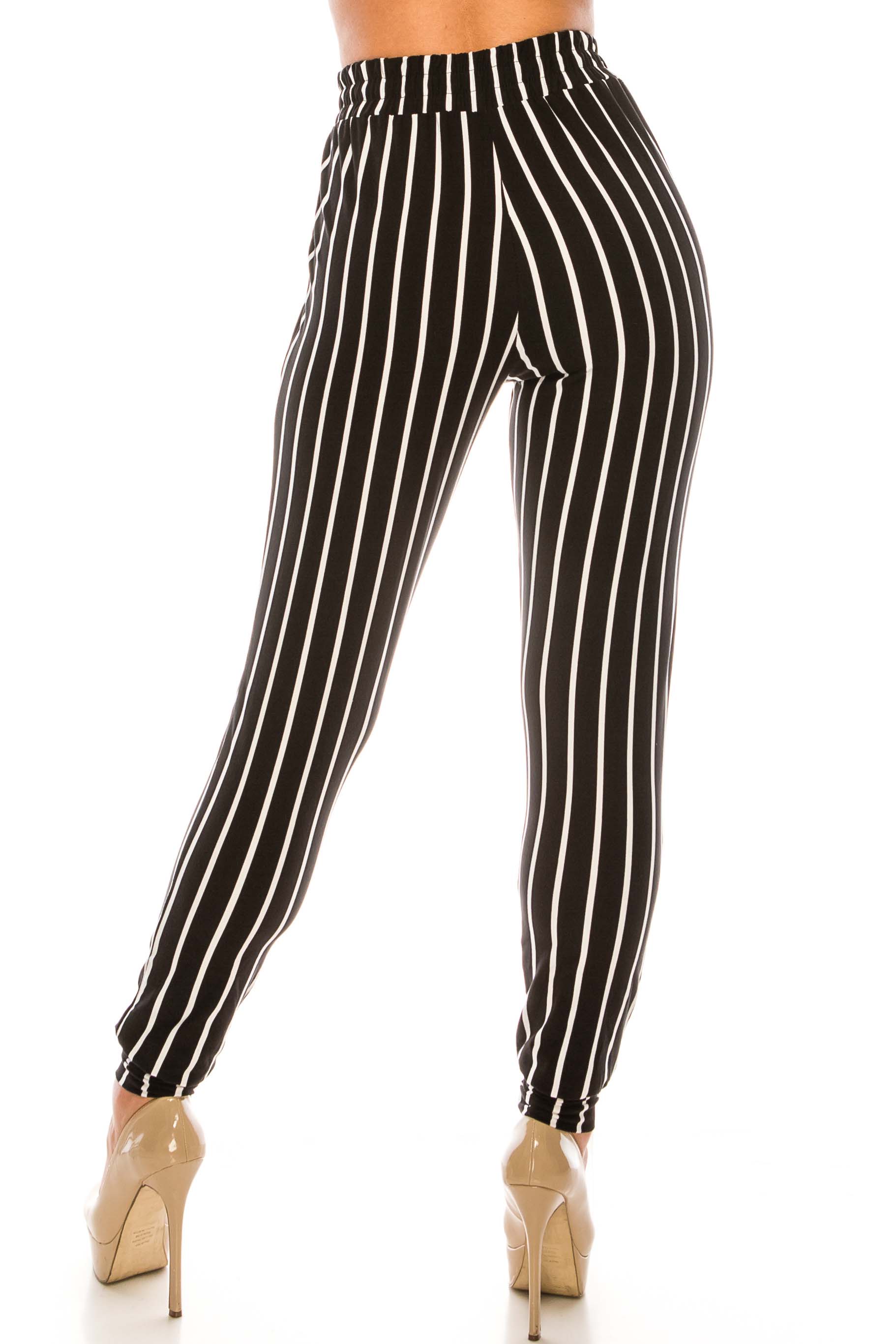 Wholesale Buttery Smooth Vertical Black Pinstripe Joggers