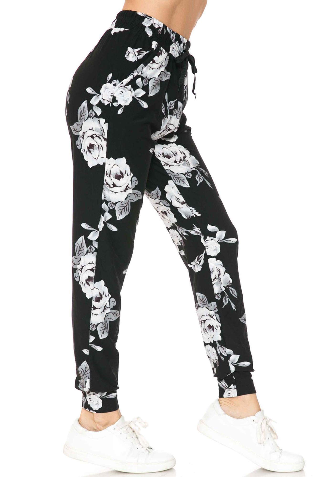 Wholesale Buttery Smooth Jumbo White Rose Joggers