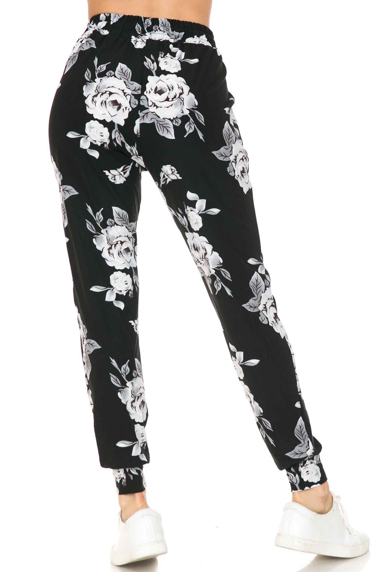 Wholesale Buttery Smooth Jumbo White Rose Joggers