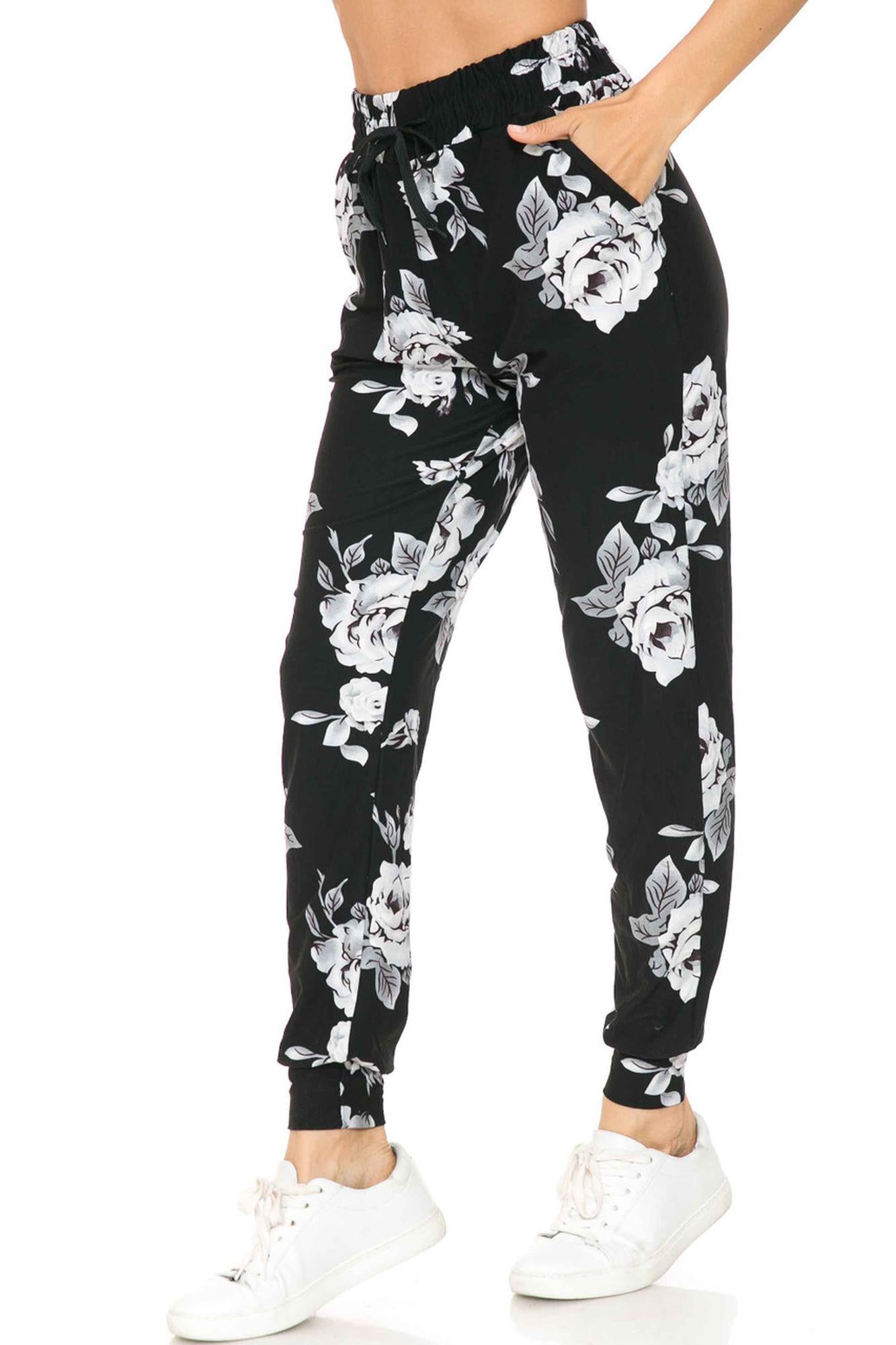 Wholesale Buttery Smooth Jumbo White Rose Joggers