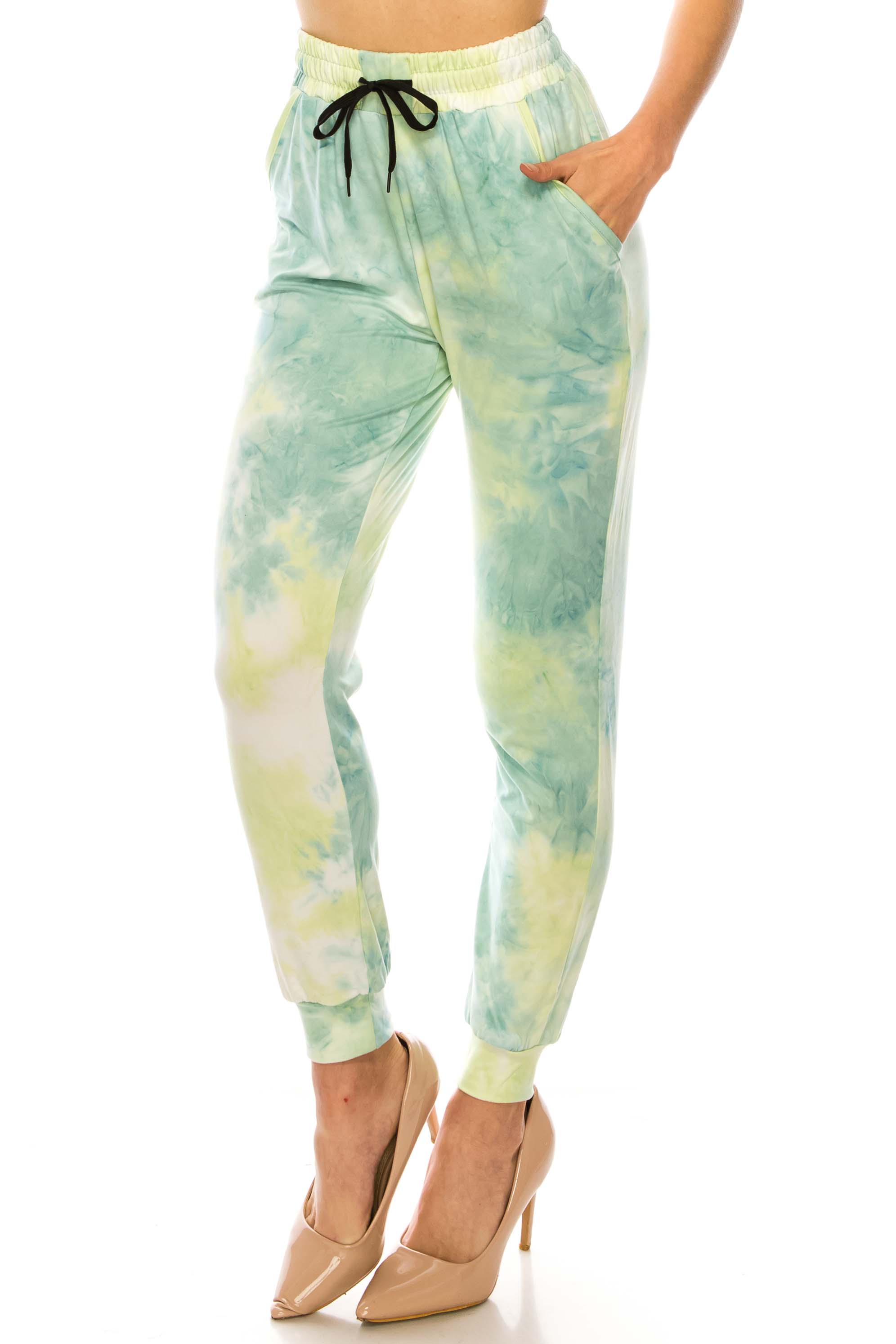 Wholesale Buttery Smooth Mint Tie Dye Joggers
