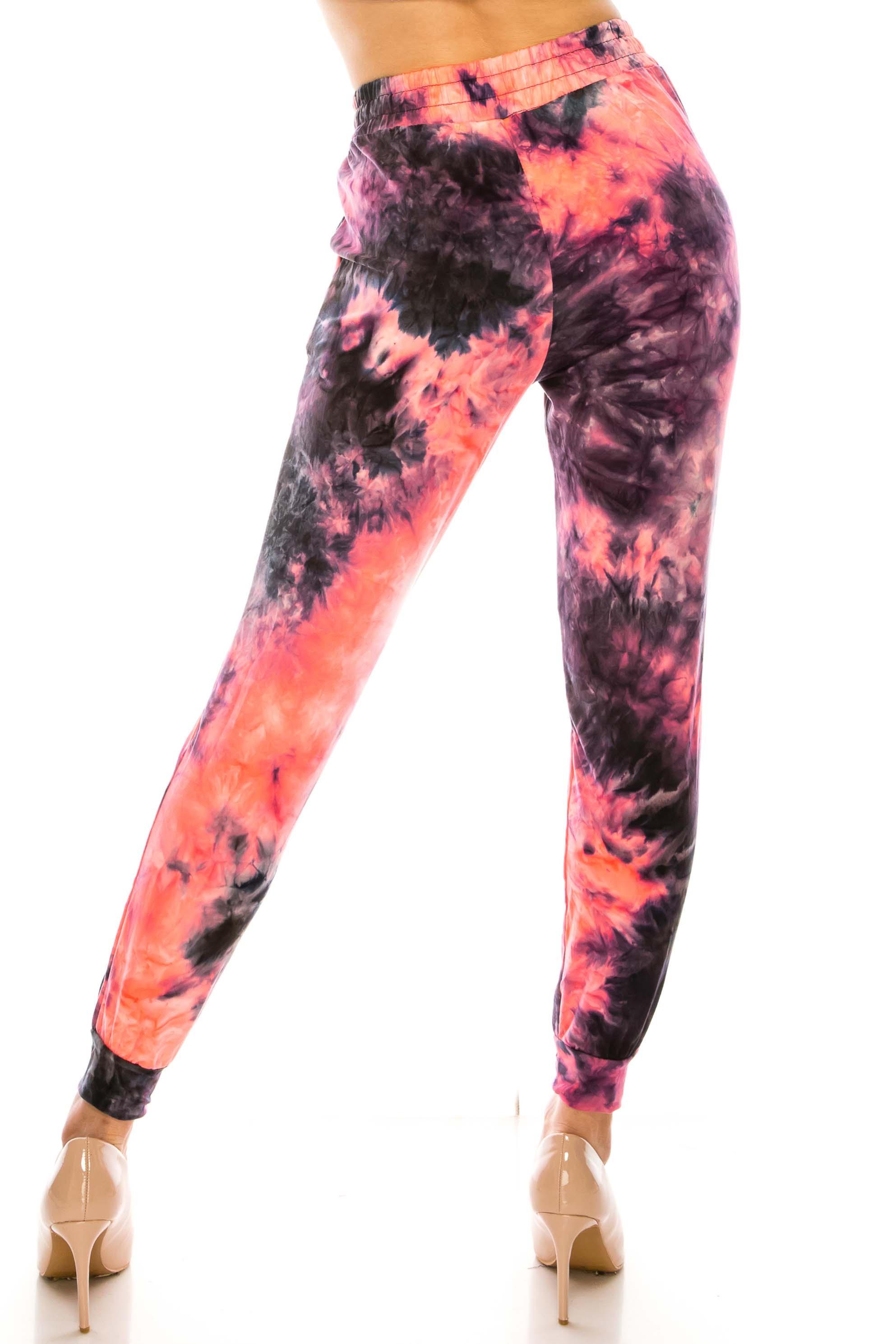 Wholesale Buttery Smooth Coral Tie Dye Joggers