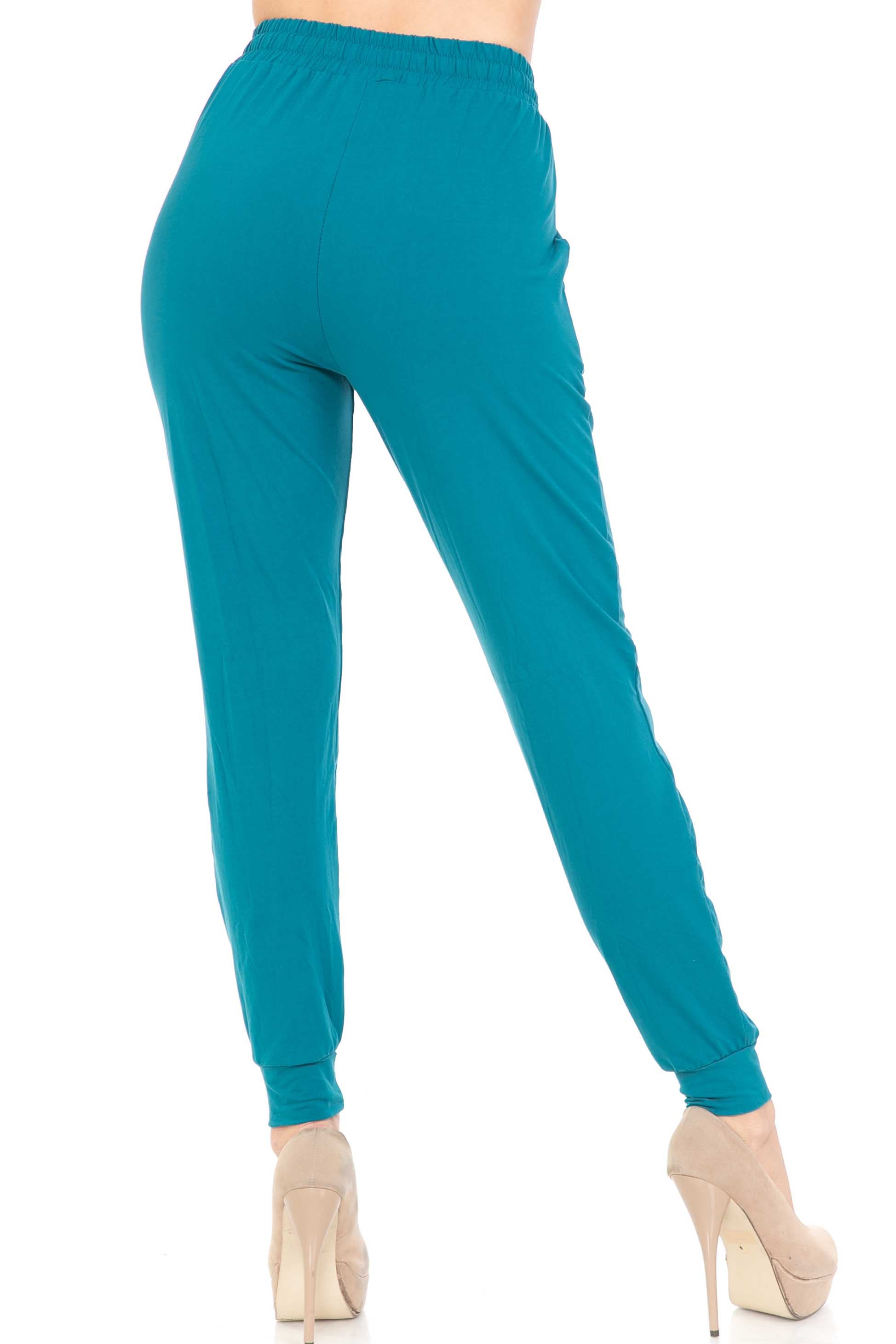 Wholesale Buttery Smooth Solid Basic Teal Joggers - EEVEE