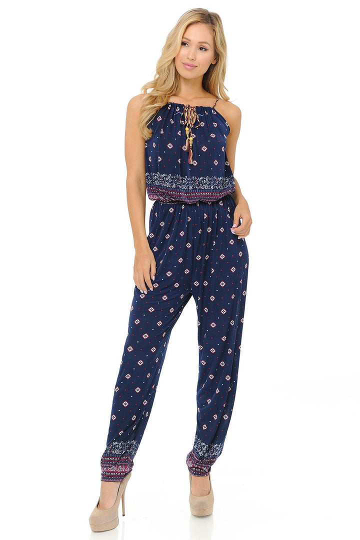 Wholesale Fashion Casual Navy Pearl Summer Jumpsuit