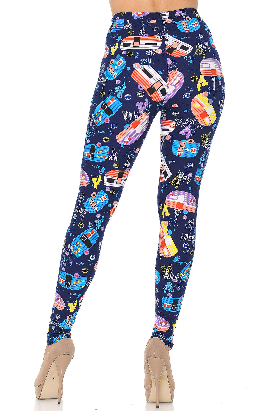 Wholesale Buttery Smooth Retro Campers Leggings - Extra Small