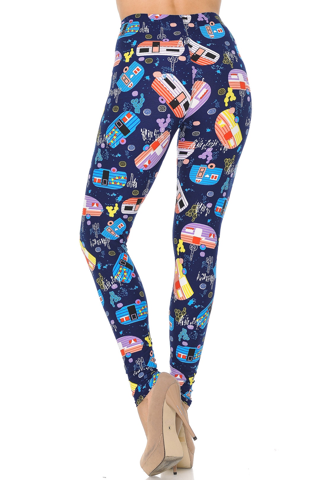 Wholesale Buttery Smooth Retro Campers Leggings - Extra Small
