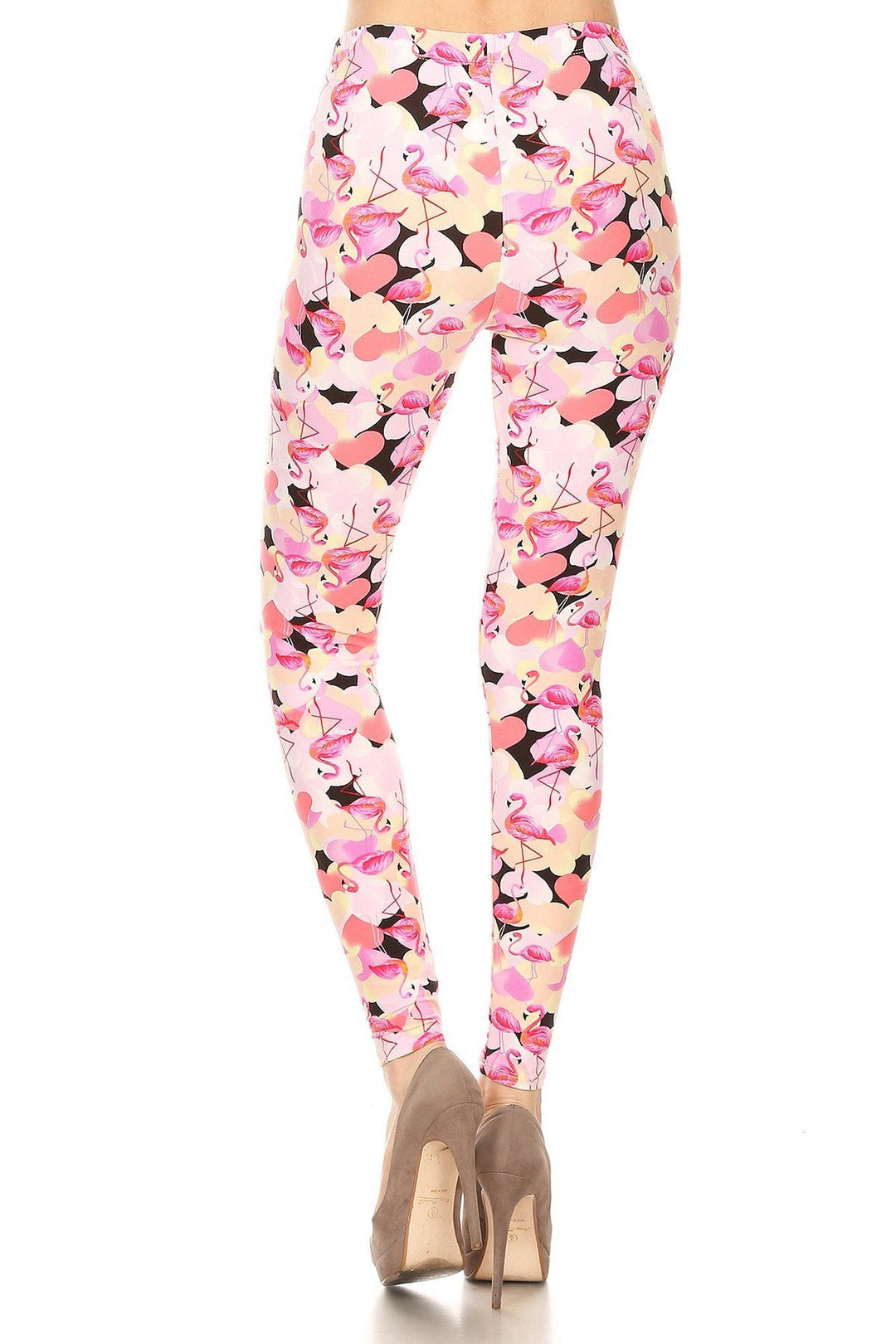 Wholesale Buttery Smooth Gorgeous Pink Flamingos Leggings - Extra Small