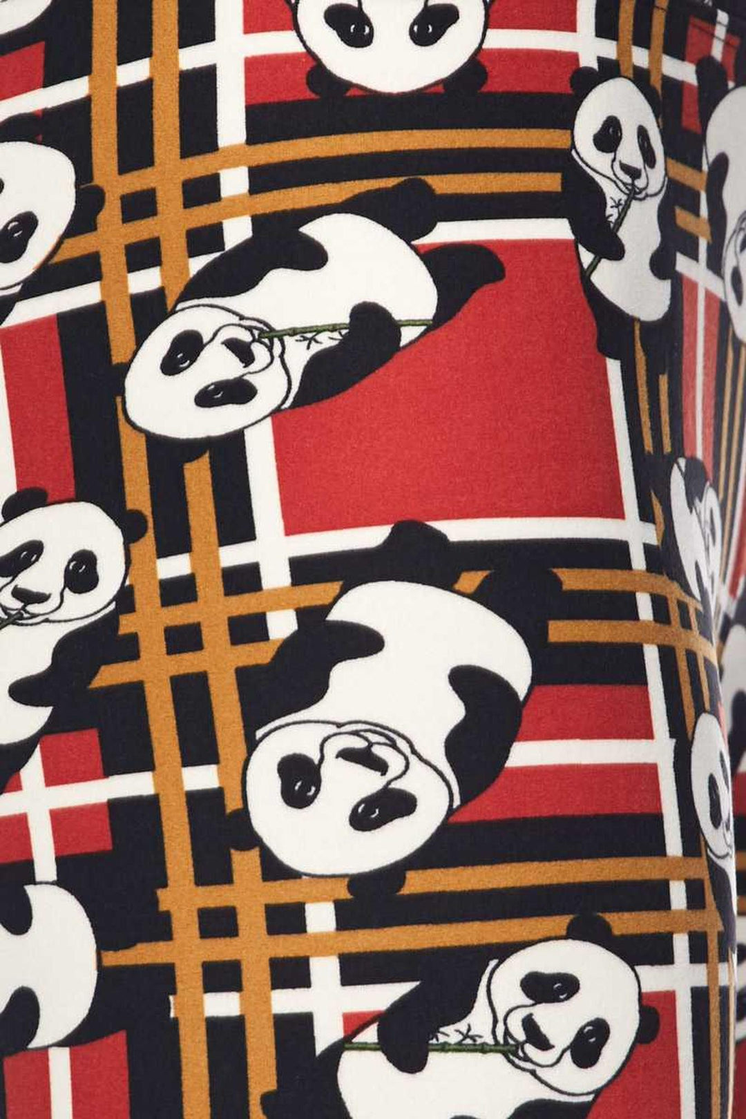Wholesale Buttery Soft Plaid Panda High Waisted Leggings