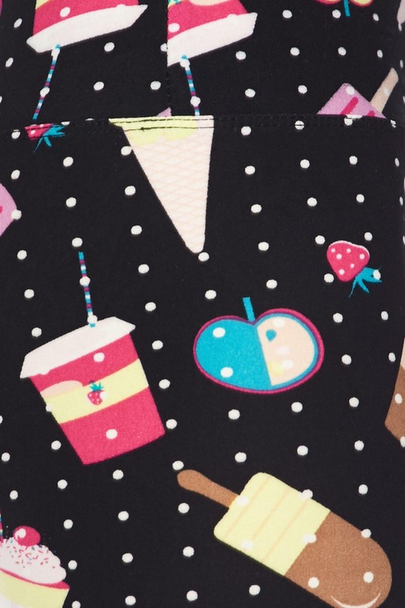 Wholesale Buttery Smooth Summer Treats High Waisted Leggings - White Mini Dots