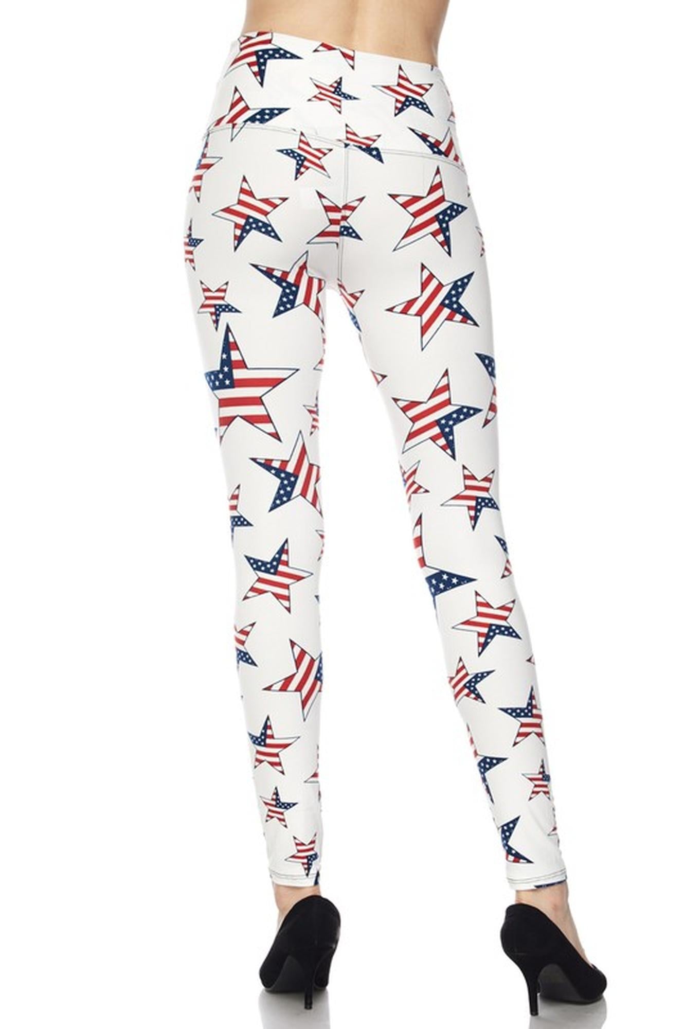 Wholesale Ivory USA Flag High Waisted Leggings
