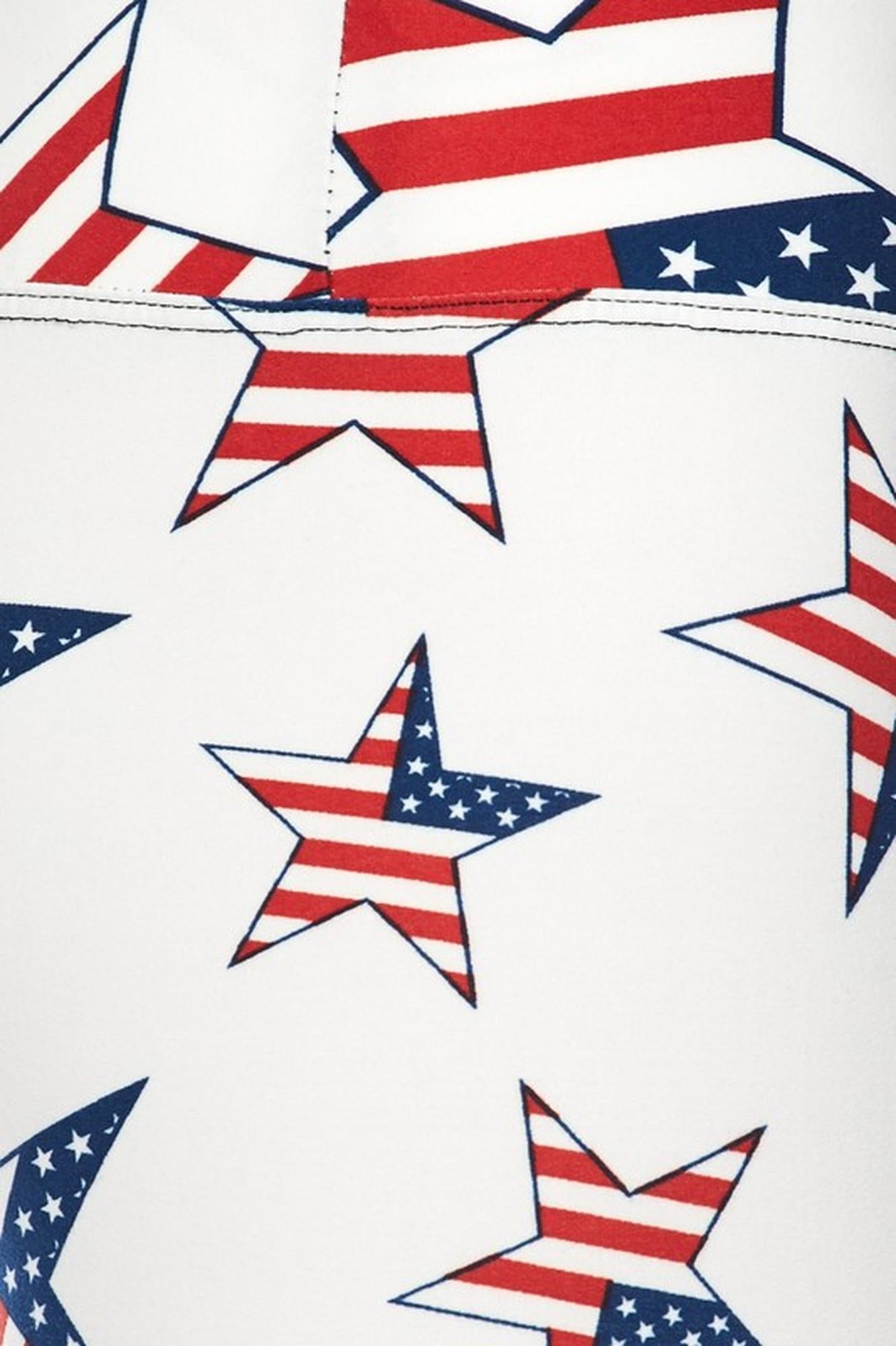 Wholesale Ivory USA Flag High Waisted Leggings