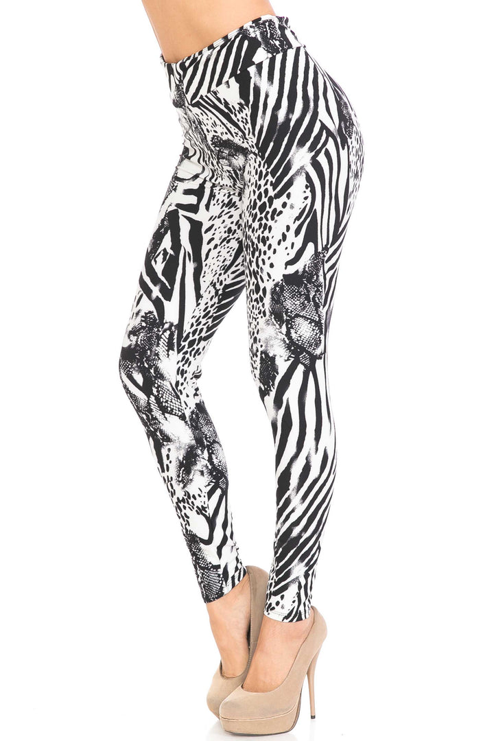 Wholesale Buttery Smooth Wild Safari Plus Size High Waisted Leggings