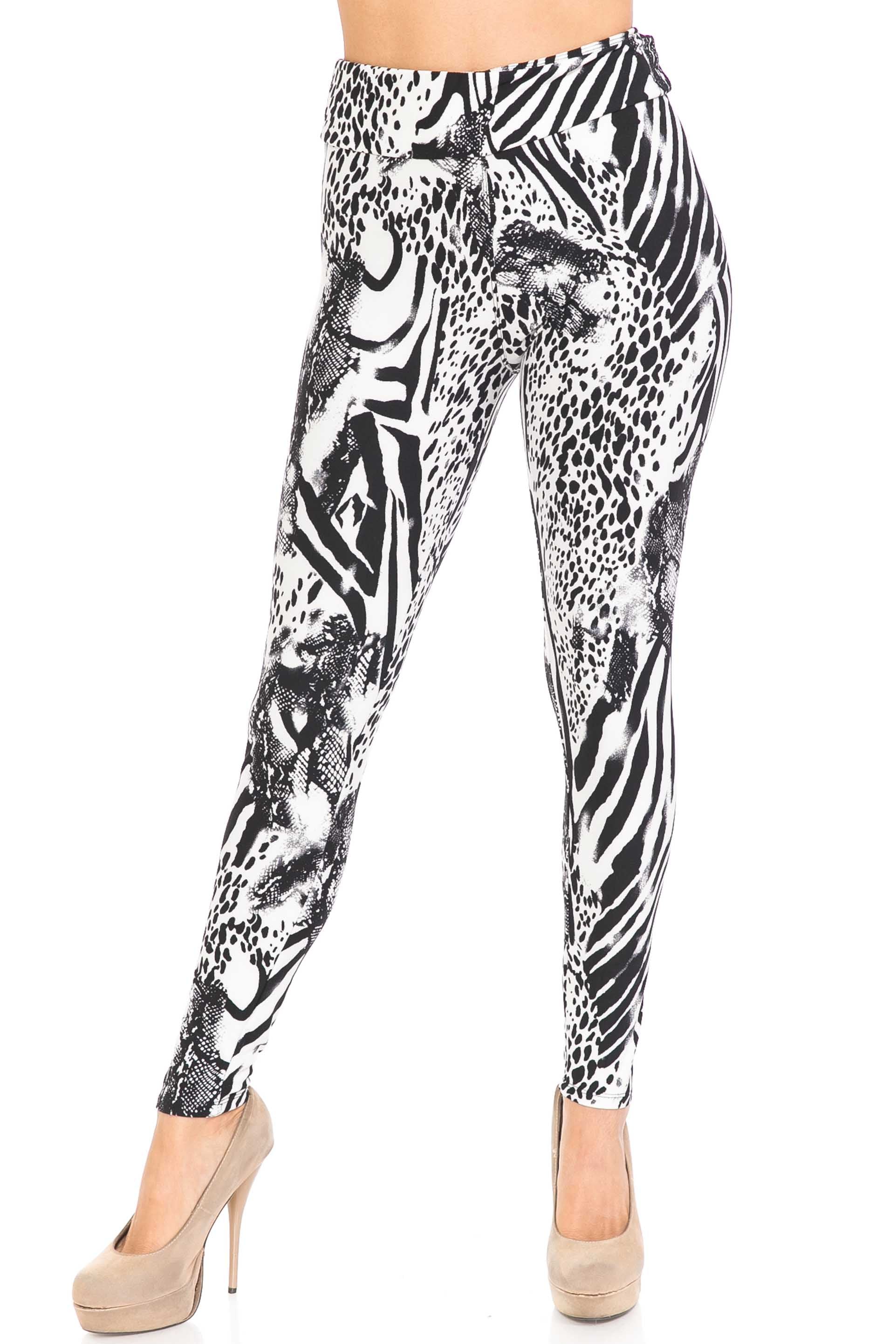 Wholesale Buttery Smooth Wild Safari Plus Size High Waisted Leggings