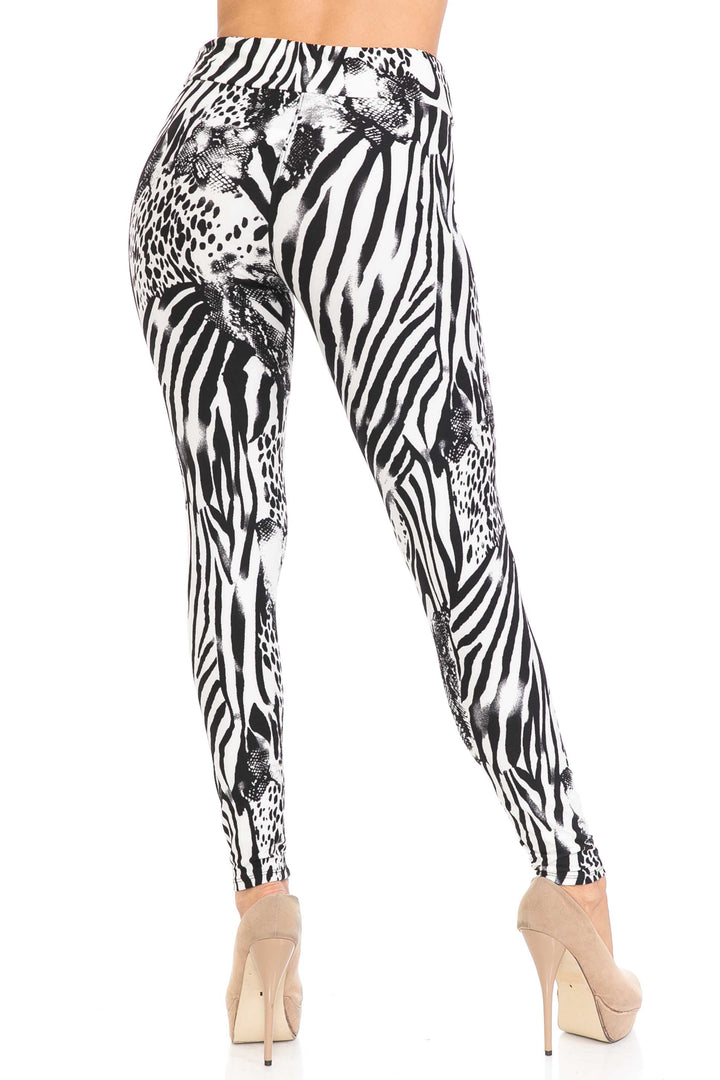 Wholesale Buttery Smooth Wild Safari Plus Size High Waisted Leggings