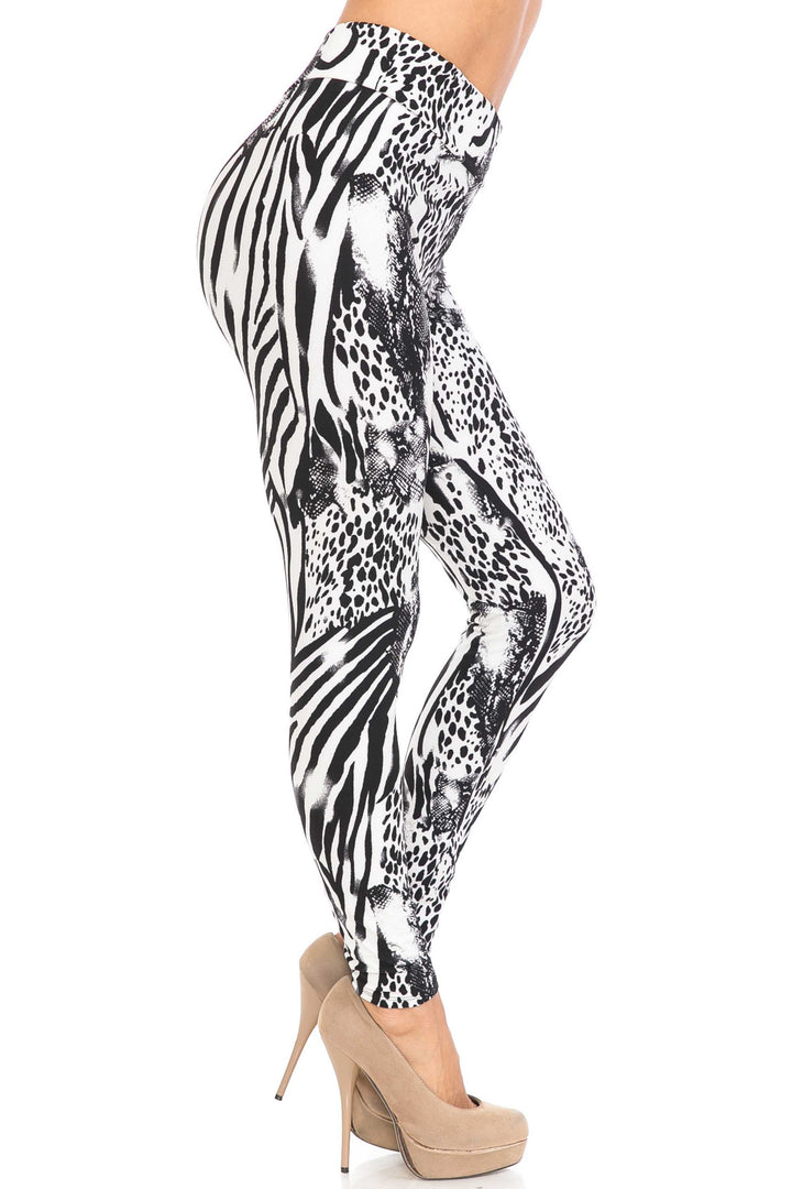 Wholesale Buttery Smooth Wild Safari Plus Size High Waisted Leggings