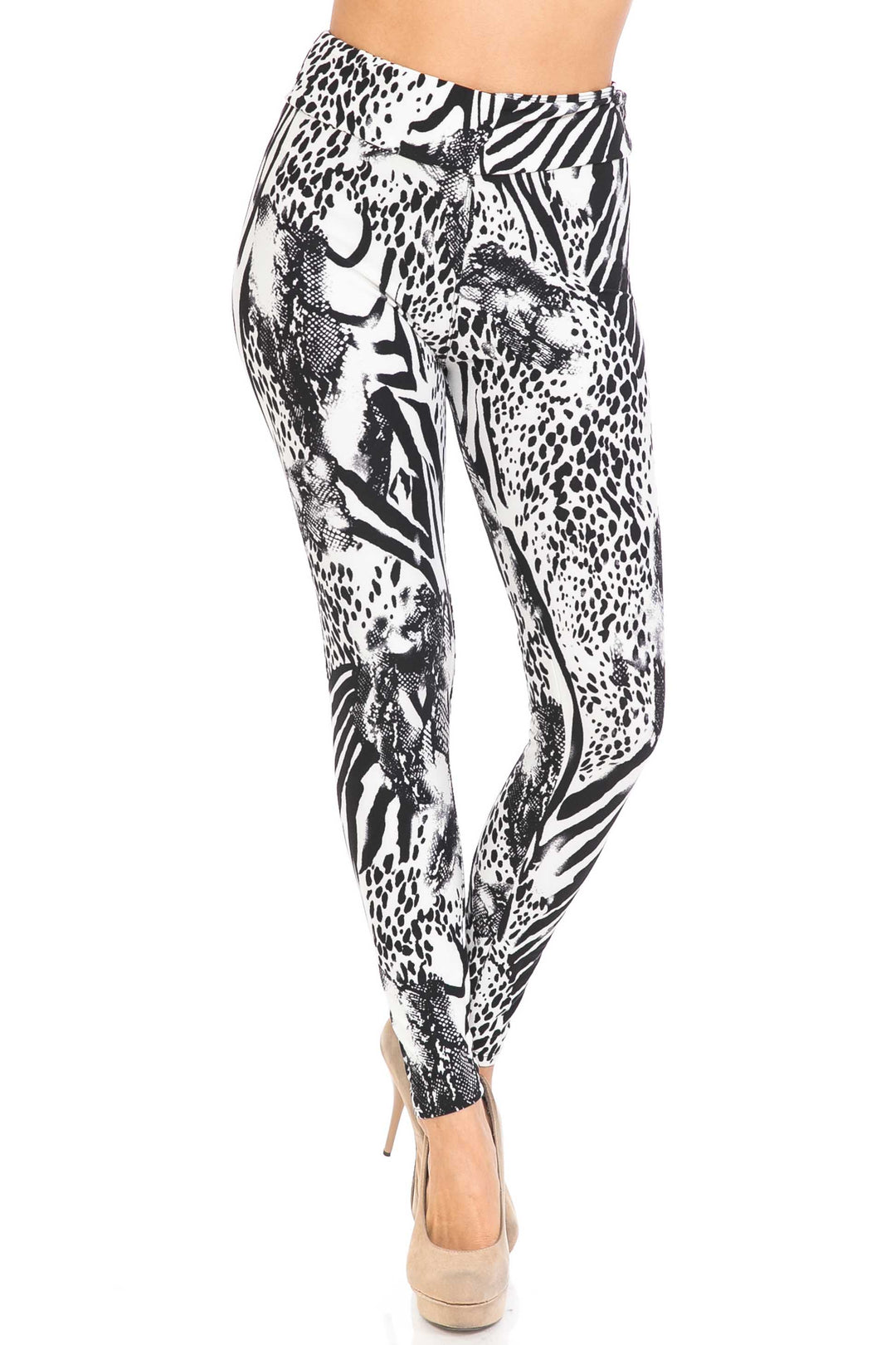 Wholesale Buttery Smooth Wild Safari Plus Size High Waisted Leggings