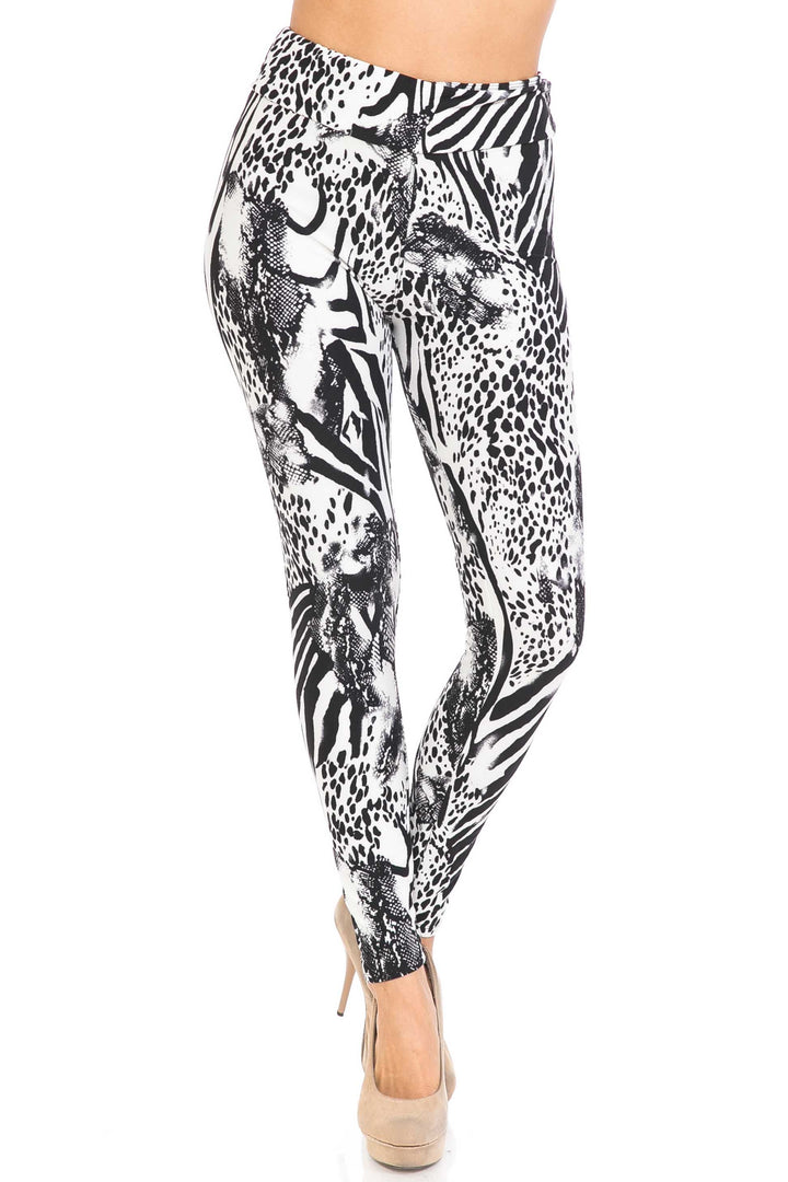 Wholesale Buttery Smooth Wild Safari Plus Size High Waisted Leggings