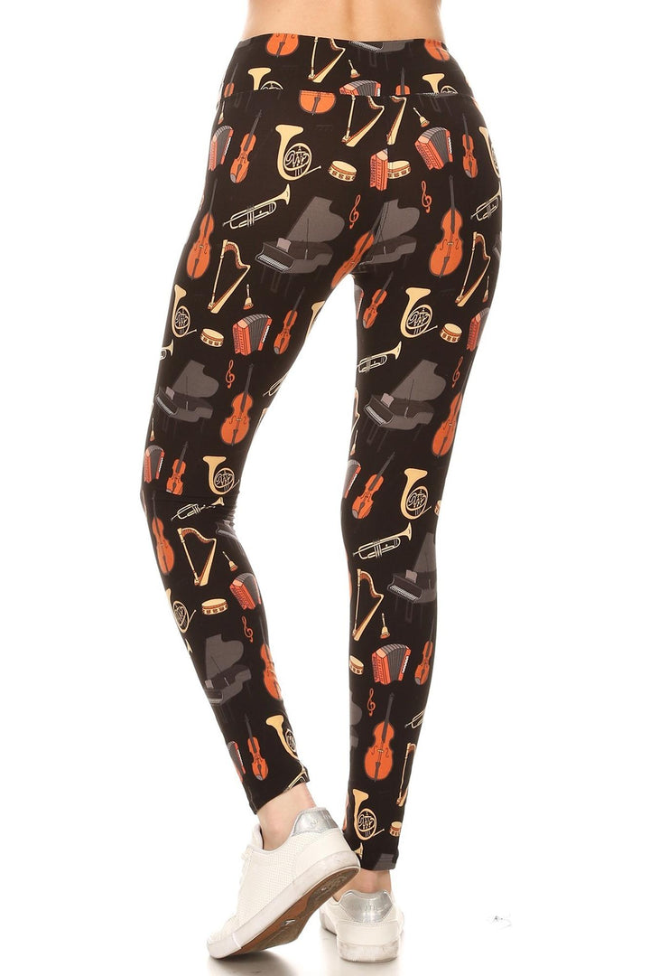 Wholesale Buttery Soft Musical Instrument High Waisted Plus Size Leggings