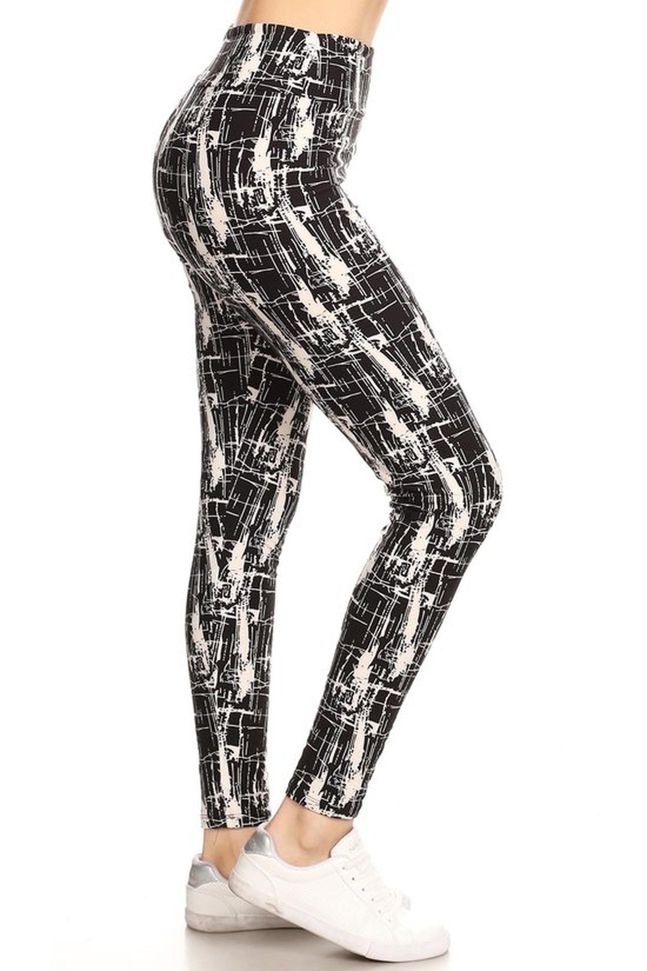 Wholesale Buttery Smooth Splattered Lines High Waisted Leggings