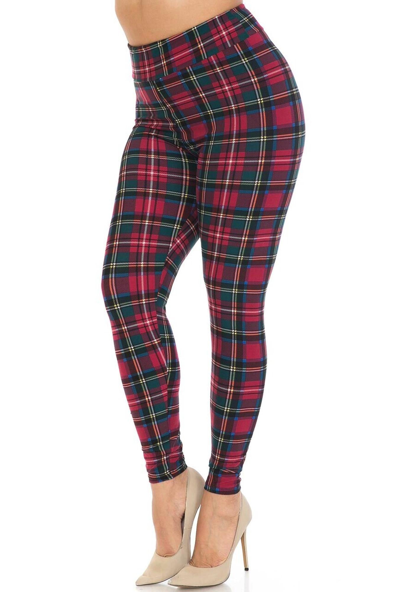Wholesale Buttery Smooth Modish Plaid High Waisted Leggings