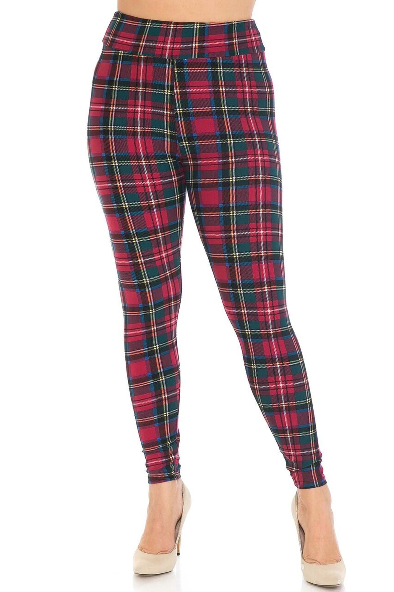 Wholesale Buttery Smooth Modish Plaid High Waisted Leggings