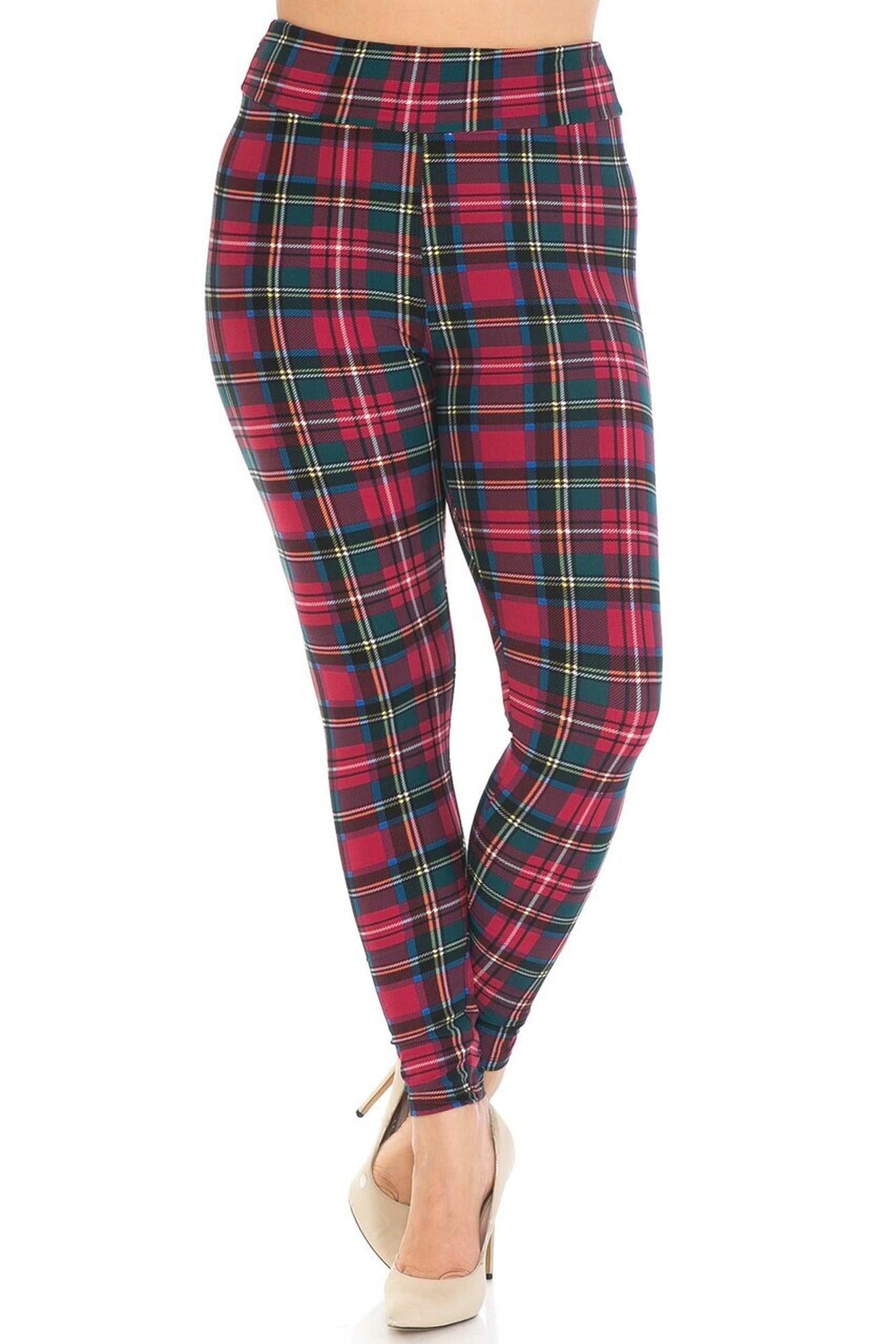 Wholesale Buttery Smooth Modish Plaid High Waisted Leggings