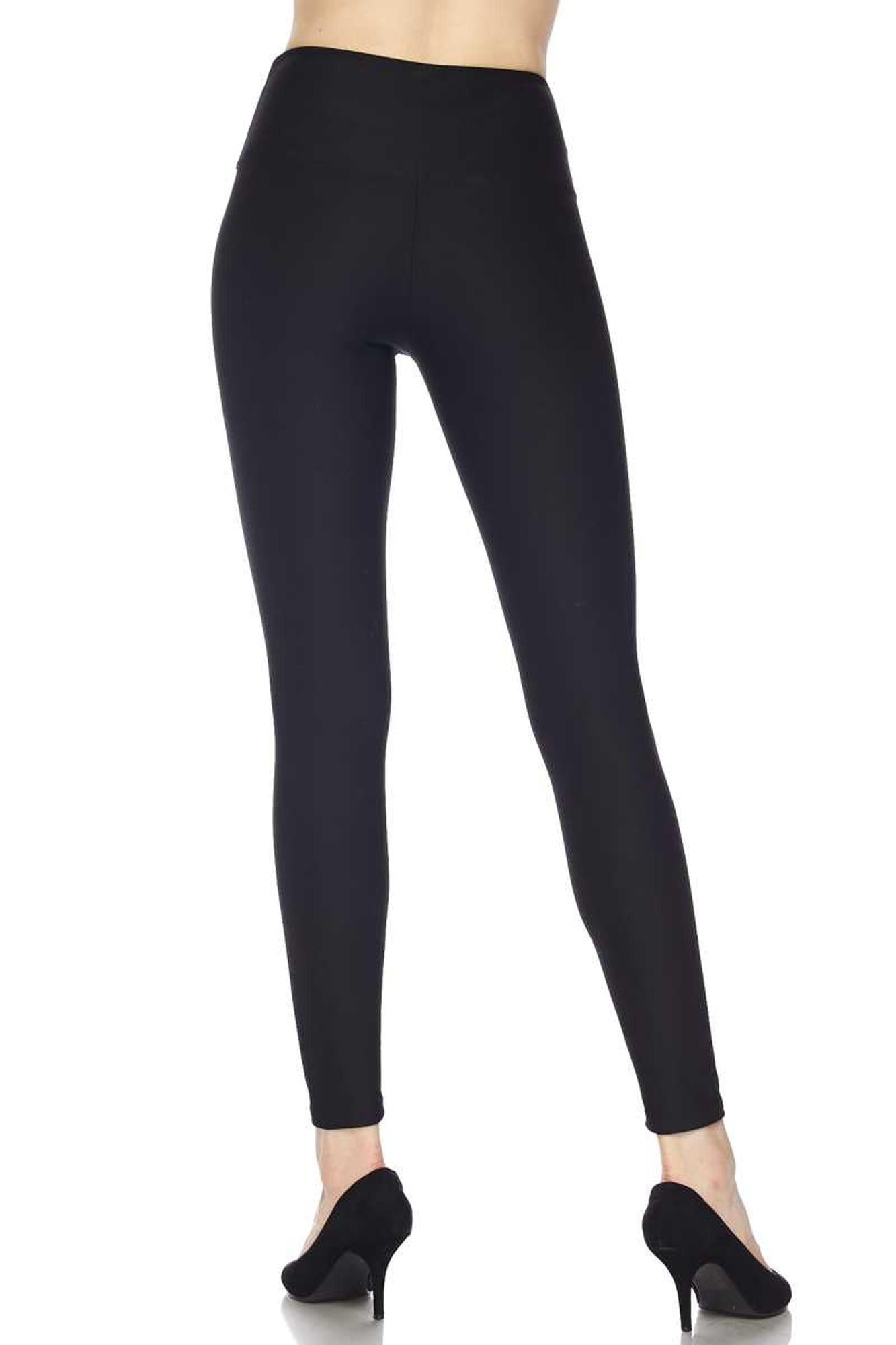 Wholesale Silky Smooth Black Scuba High Waisted Leggings - 5 Inch