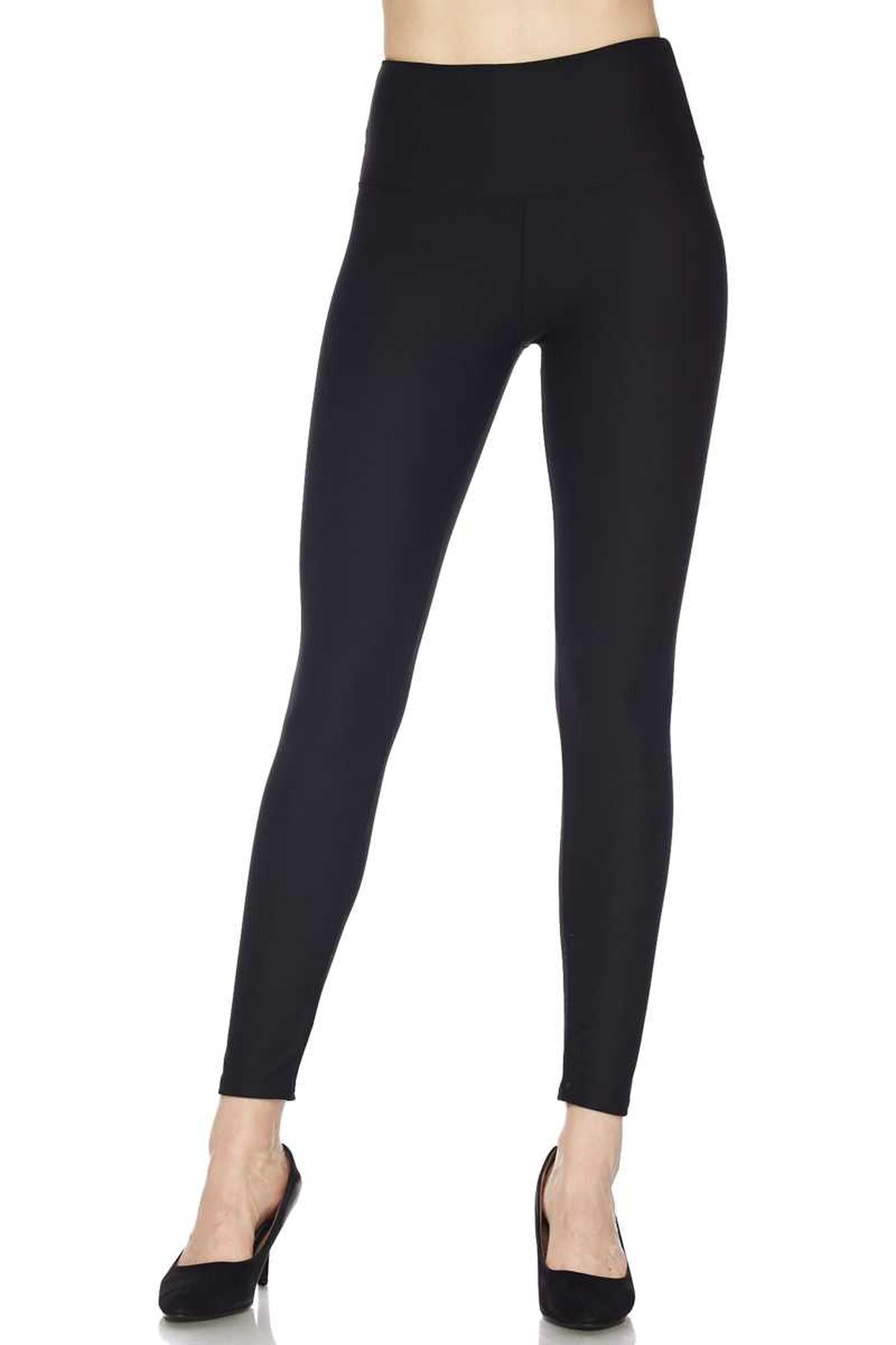 Wholesale Silky Smooth Black Scuba High Waisted Leggings - 5 Inch