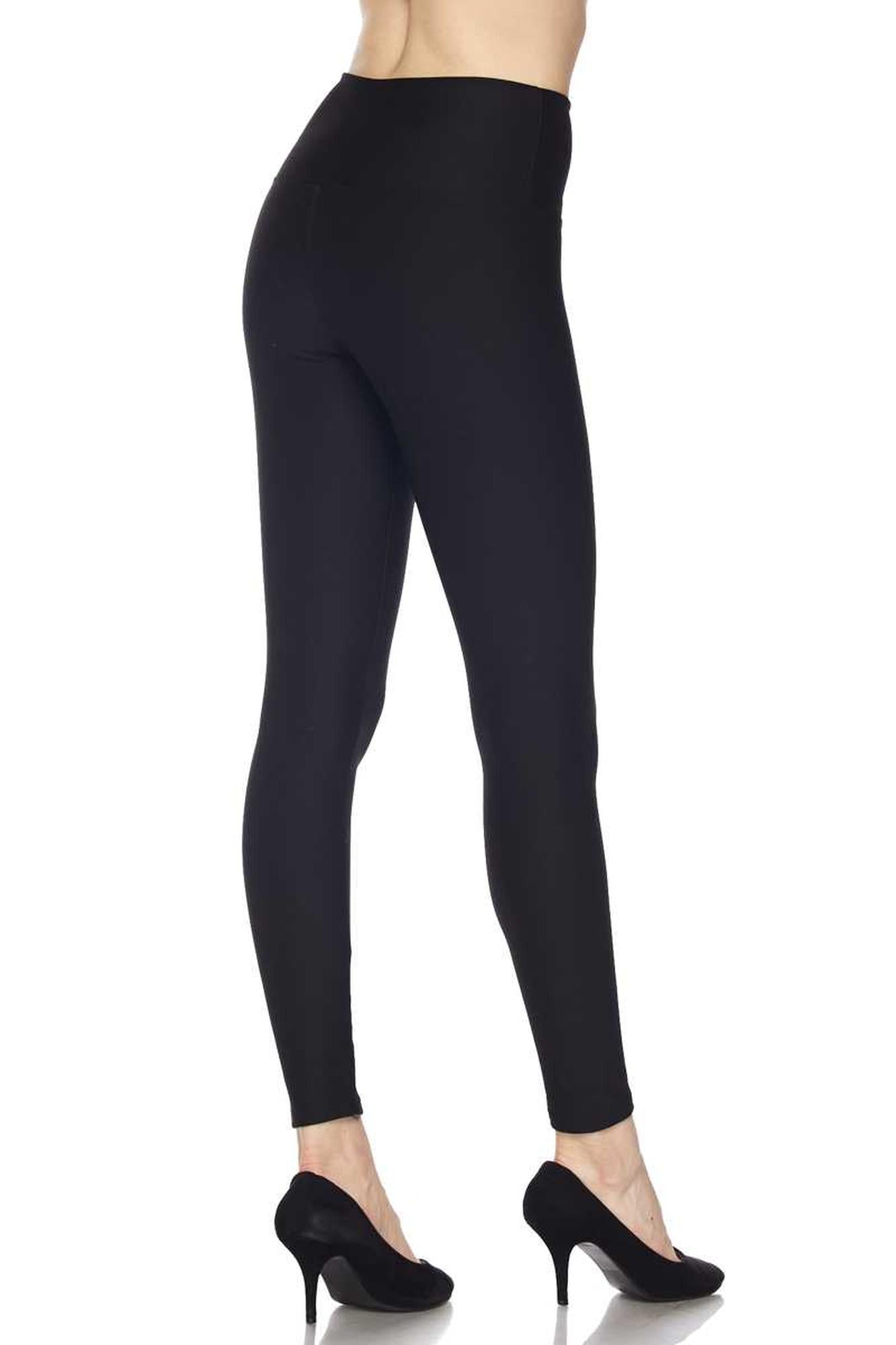 Wholesale Silky Smooth Black Scuba High Waisted Leggings - 5 Inch