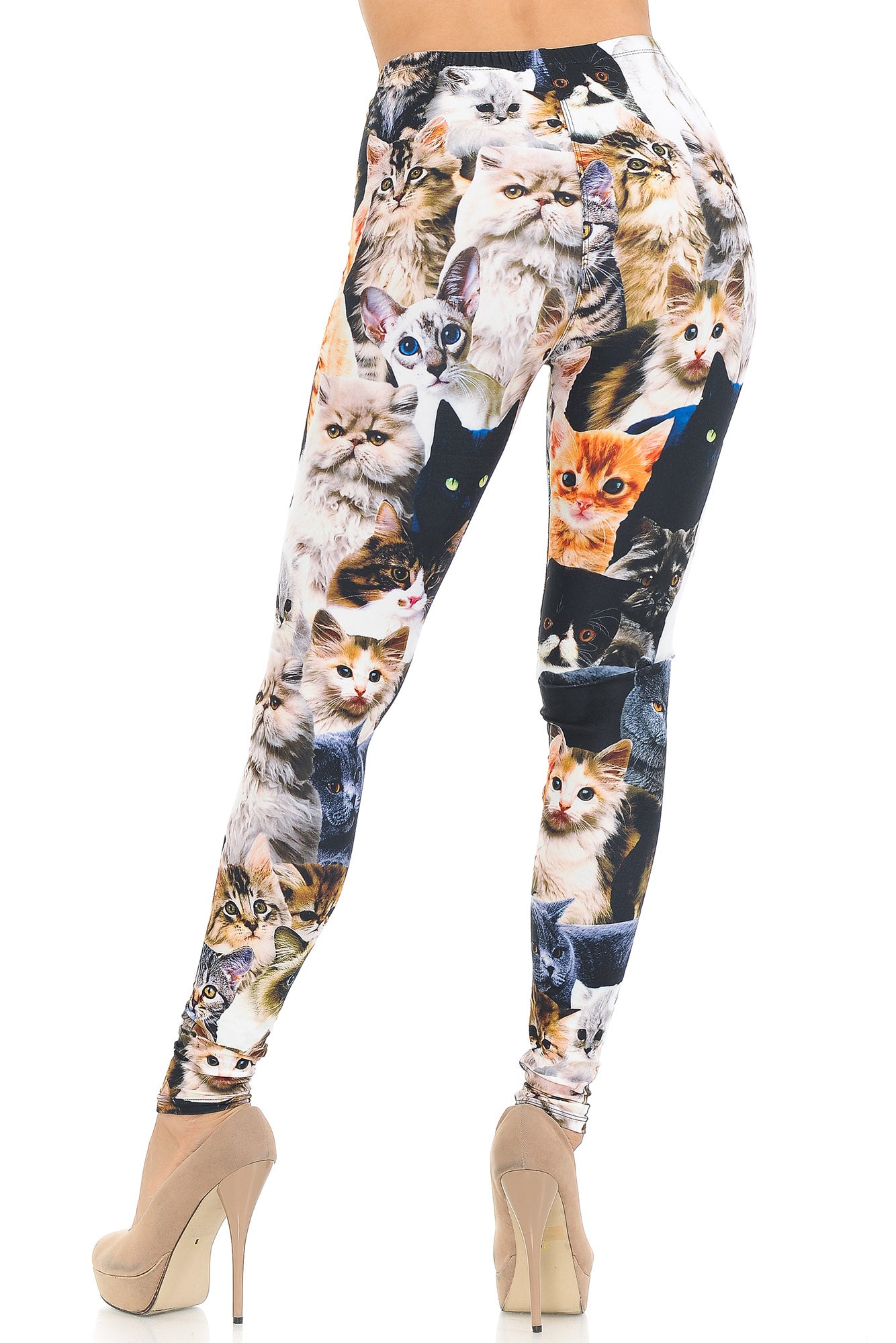 Wholesale Creamy Soft Cat Collage Extra Small Leggings - USA Fashion