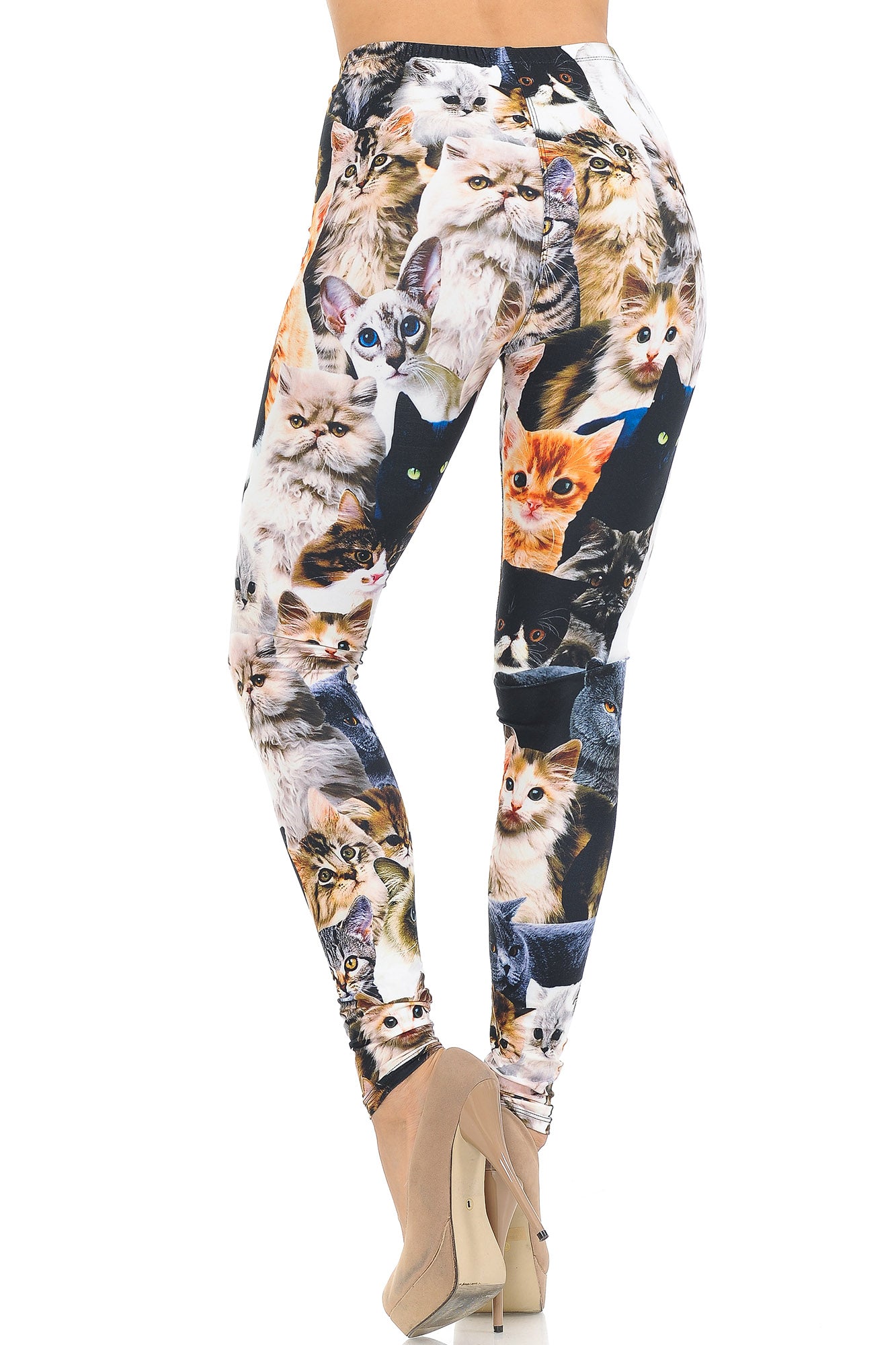Wholesale Creamy Soft Cat Collage Extra Small Leggings - USA Fashion