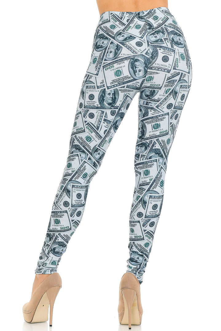Wholesale Creamy Soft Raining Money Leggings - USA Fashion