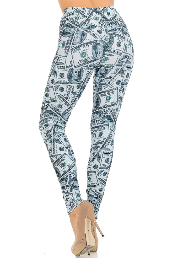 Wholesale Creamy Soft Raining Money Leggings - USA Fashion